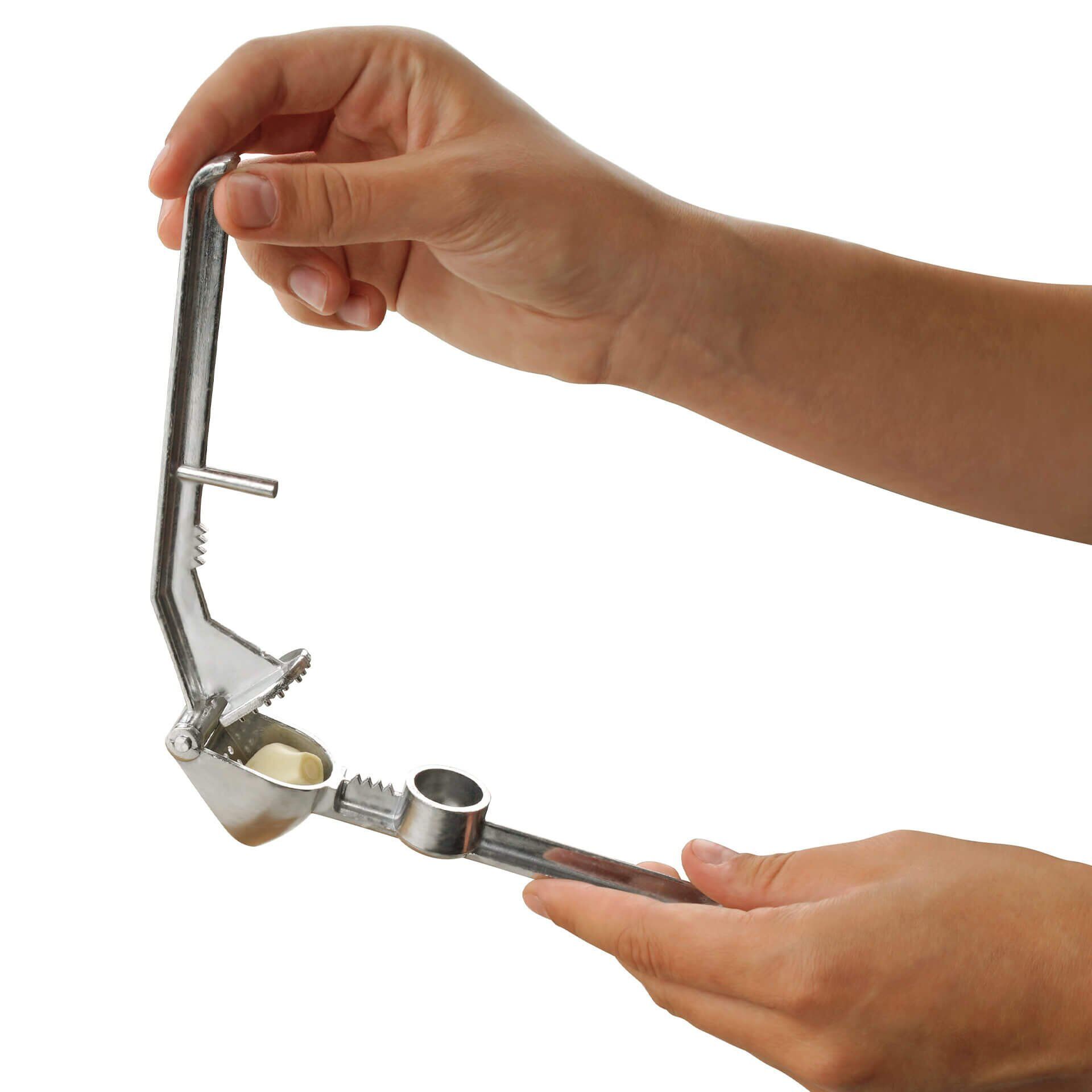 Knoblauchpresse und Entsteiner 3in1, Aluminium