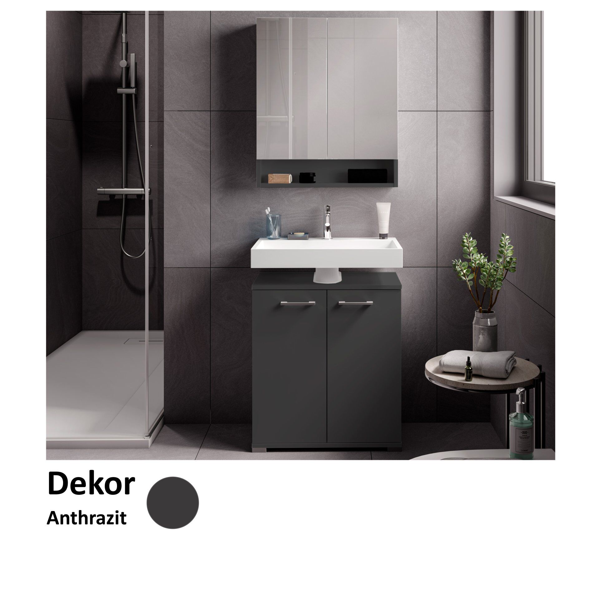 Spiegelschrank Easy, 60cm, Anthrazit