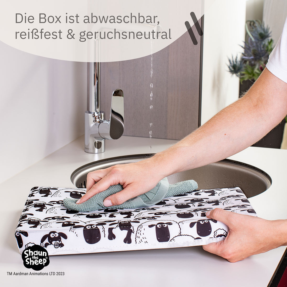 Aufbewahrungsbox mit Deckel Shaun weiß, 25x37x21cm