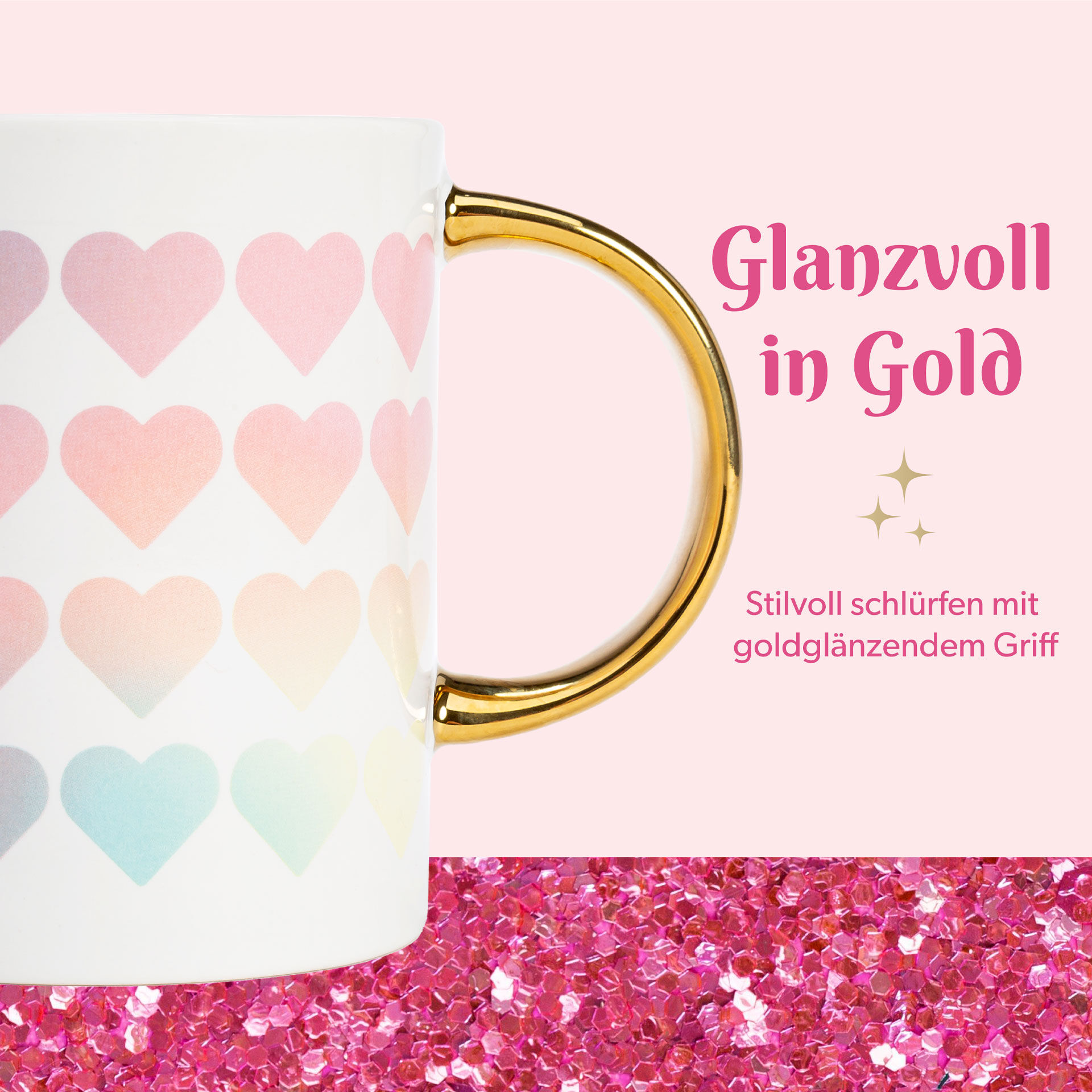 Tasse "Herzen", 450ml