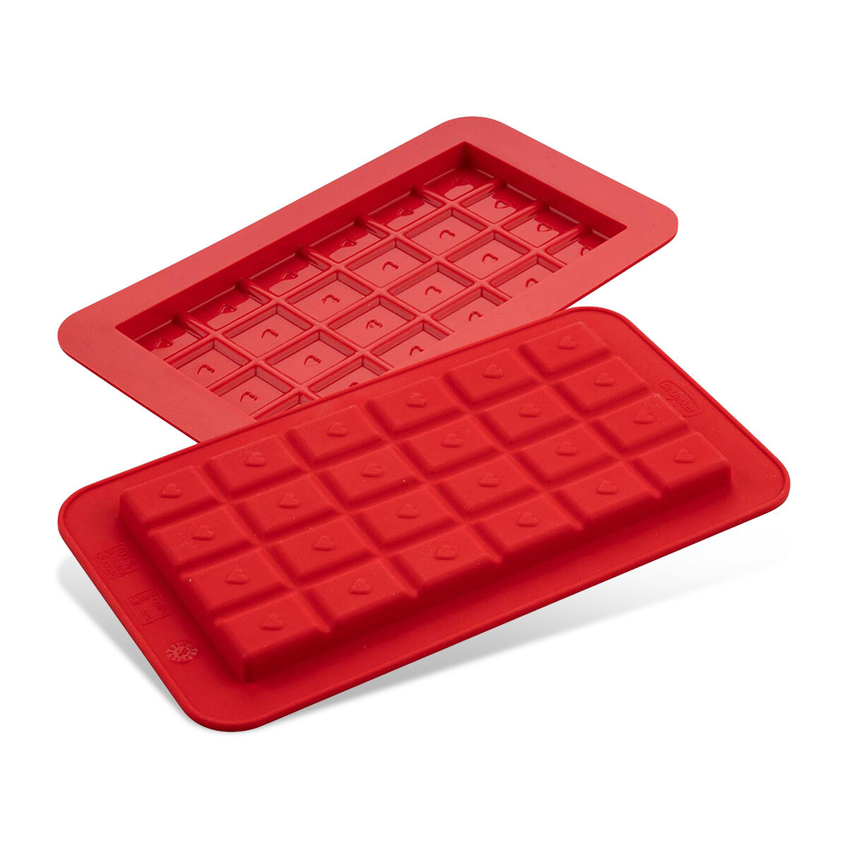 Schokoladenform Süße Tafeln rot, Silikon, 2 Stück