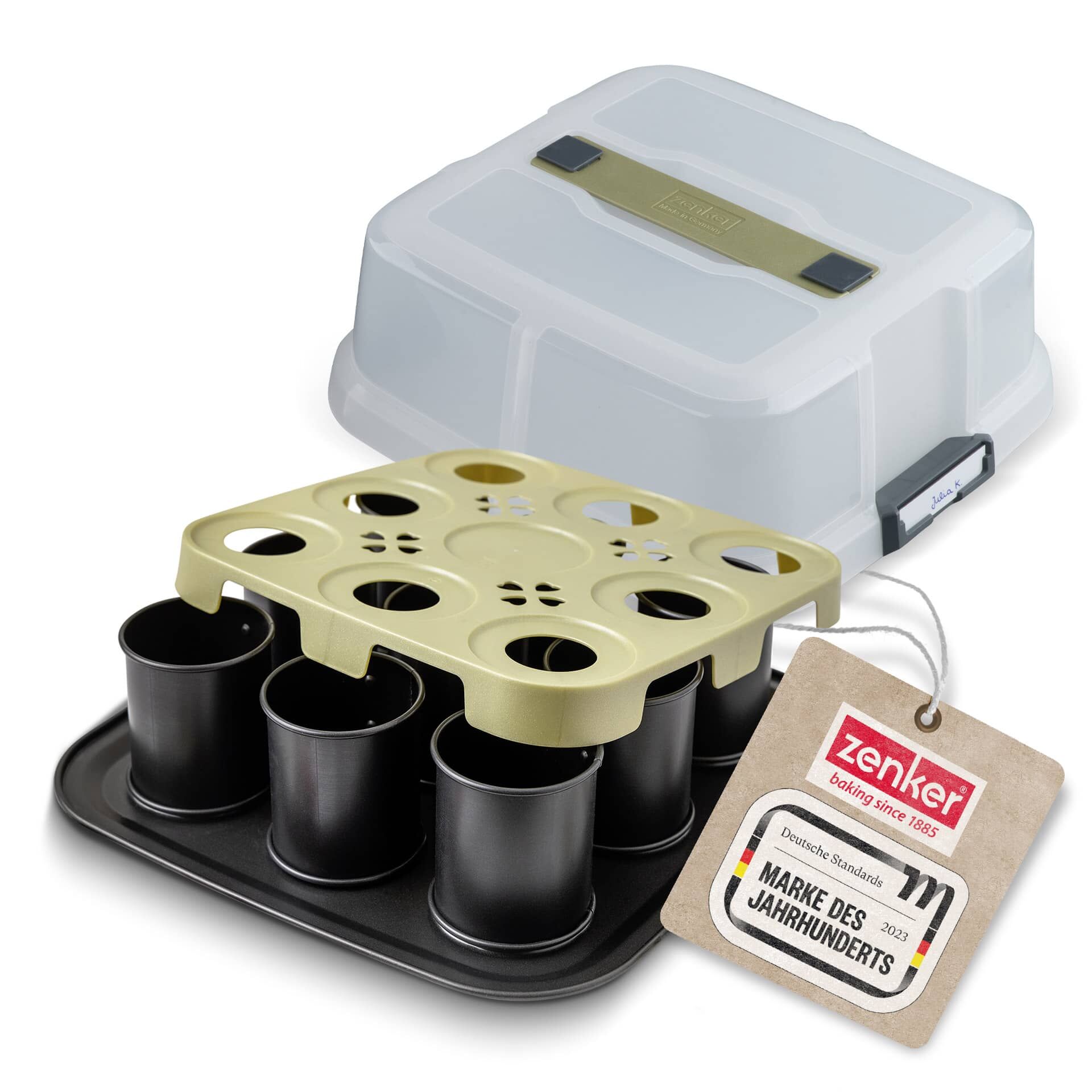 Mini Törtchen Backblech mit Transporthaube & Törtchenretter, 9er