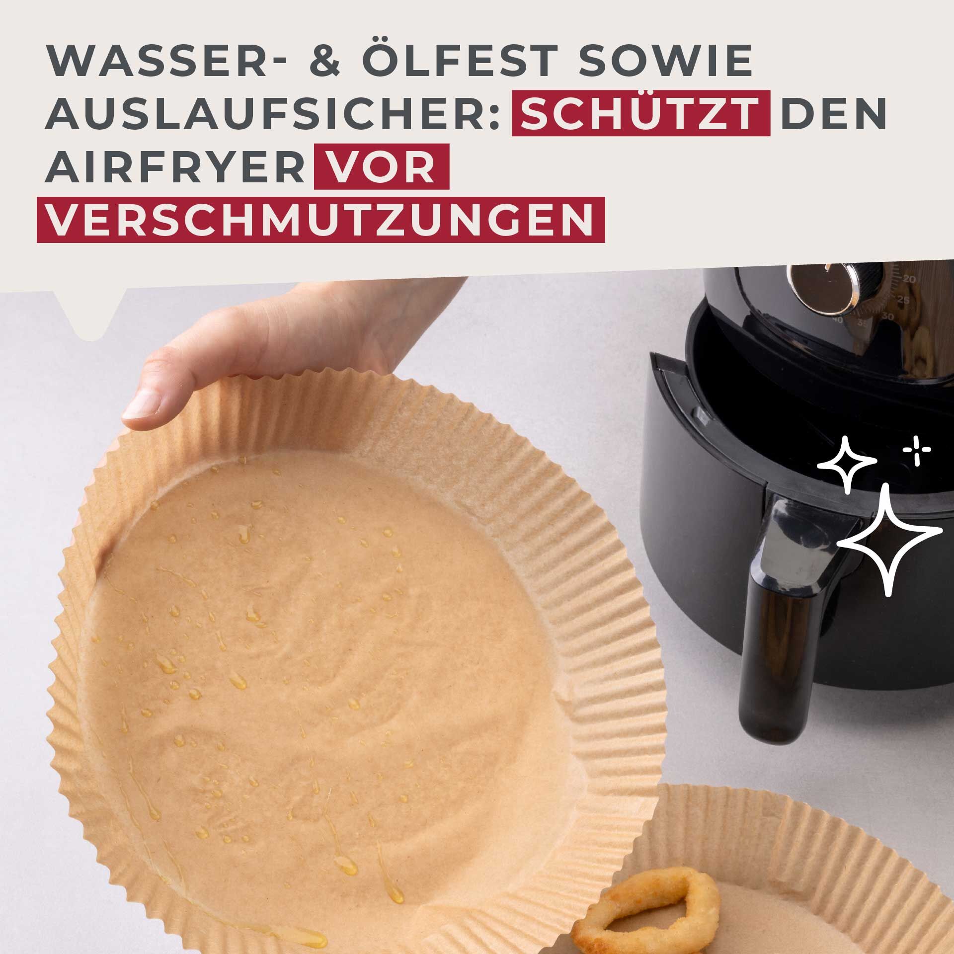 Backpapier für Heißluftfritteuse, rund, Ø20cm, 40 Stk.