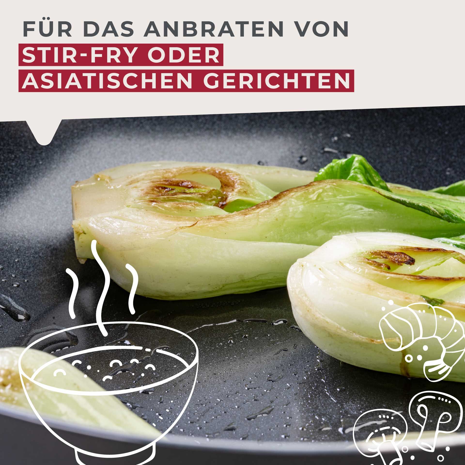 Wokpfanne Brandao, Keramik, antihaft, Ø28cm