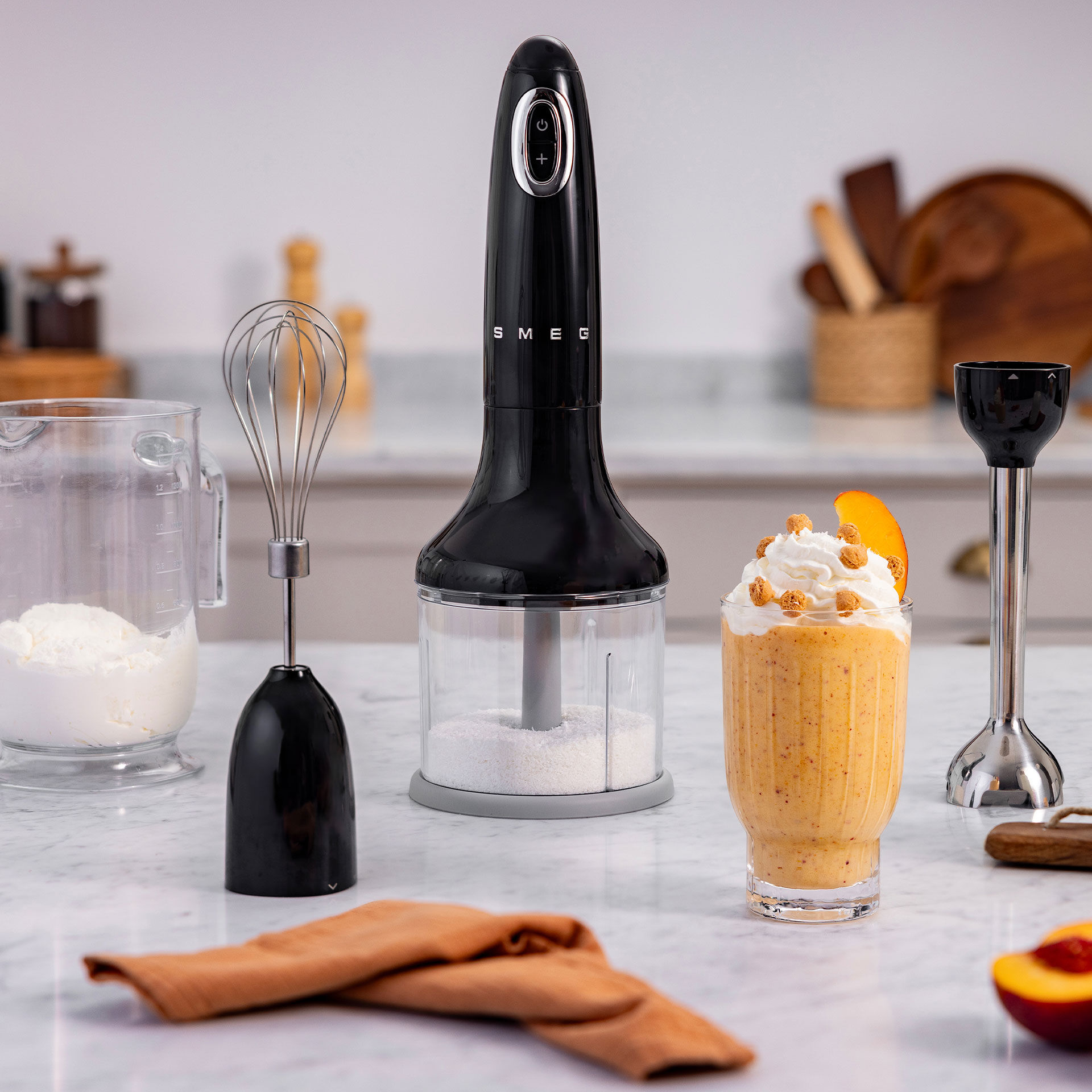 Stabmixer inkl. Zubehör Set Schwarz, 4-teilig