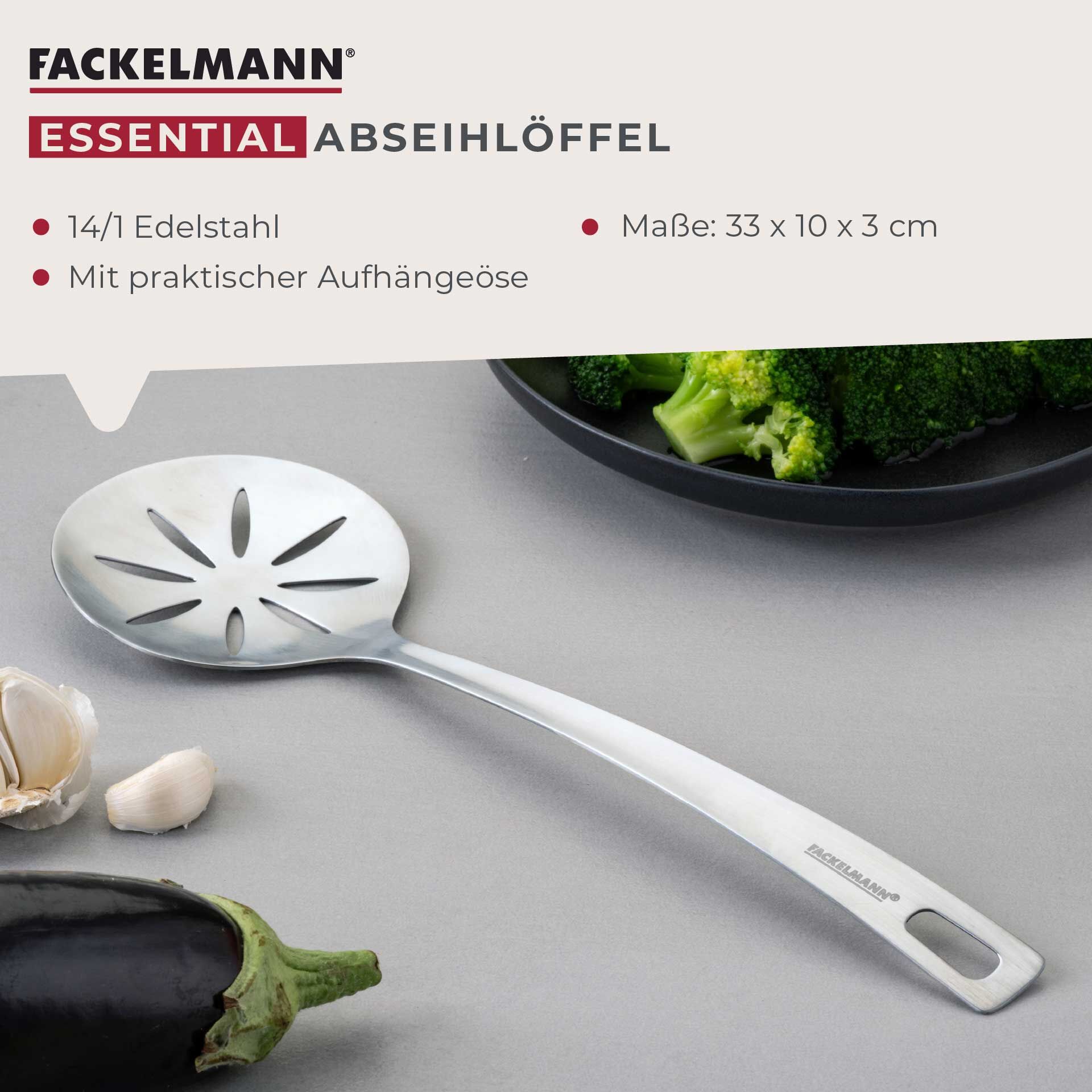 Abseihlöffel Essential, Edelstahl
