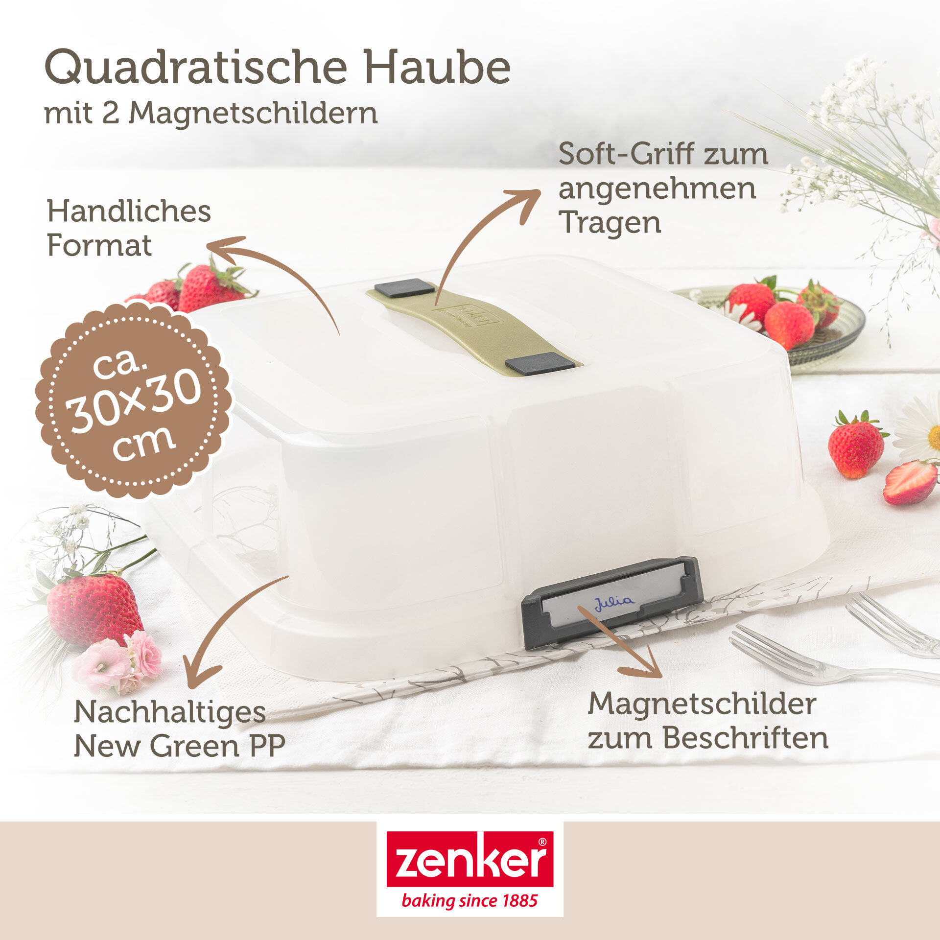 Transporthaube quadratisch mit Magnetschildern 30x30x11,5cm Transporthaube quadratisch mit Magnetschildern 30x30x11,5cm