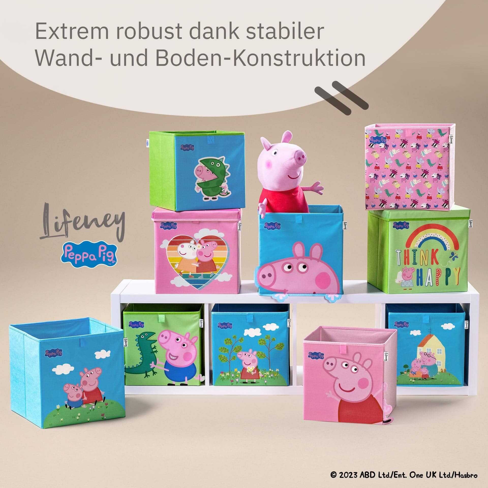 Aufbewahrungsbox Peppa Pig Happy mit Deckel, 33x33x33cm