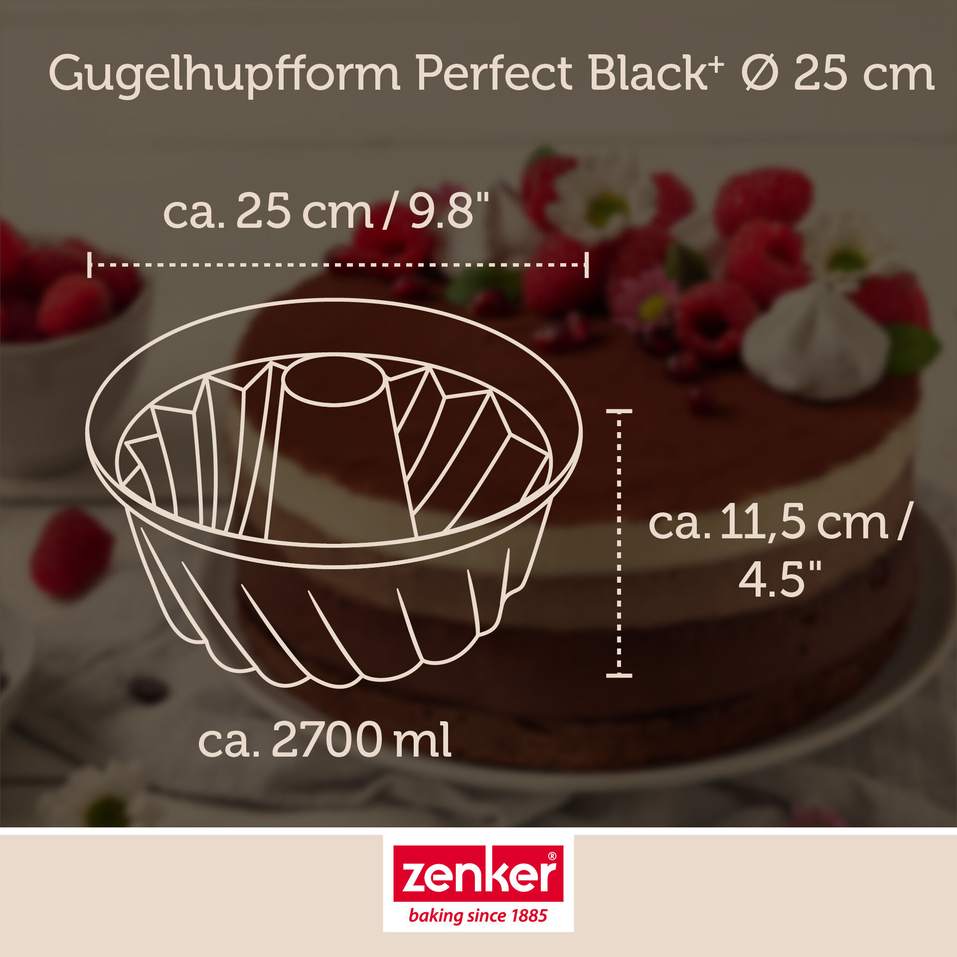 Gugelhupfform Perfect Black+, Ø25cm