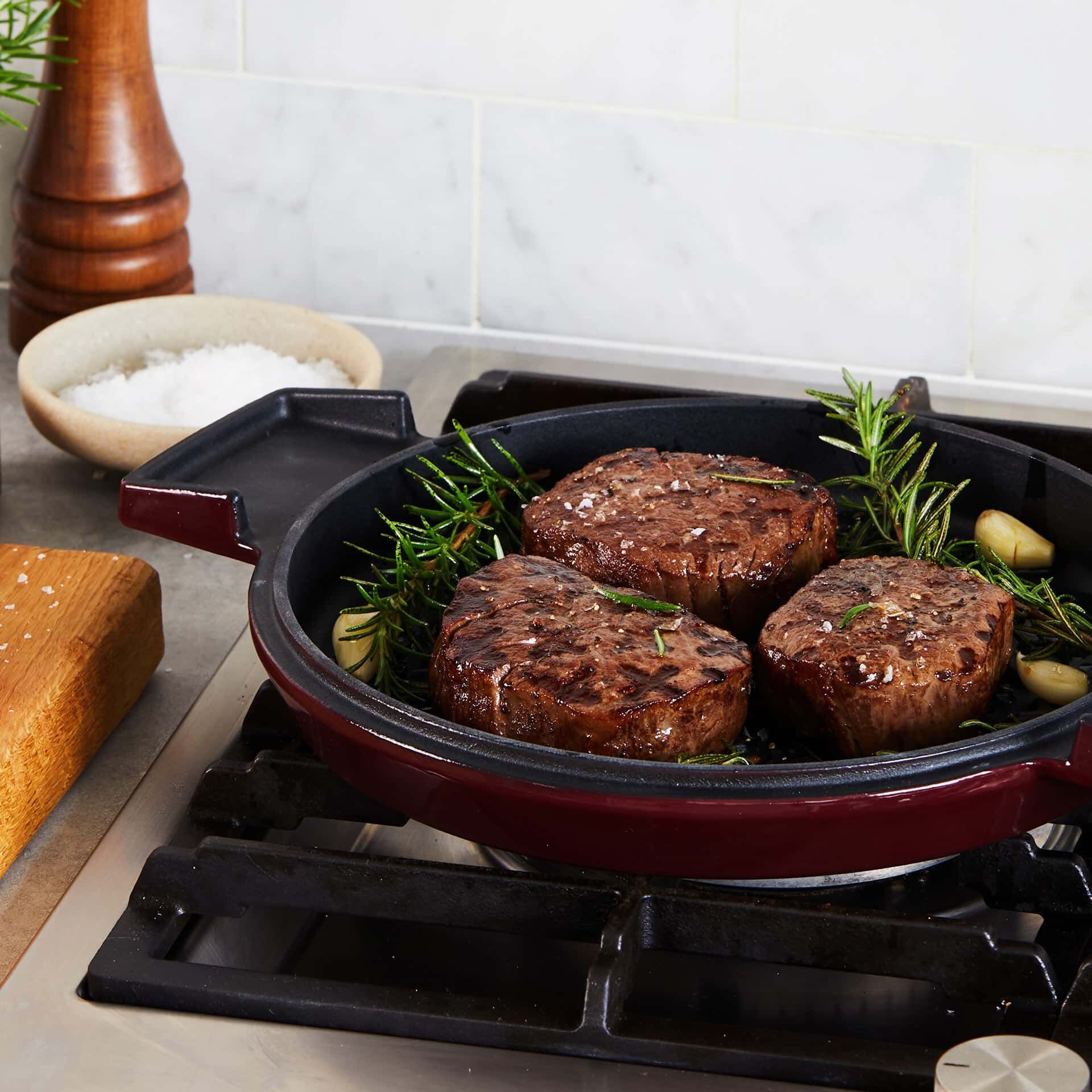 Cocotte mit Grilldeckel, 28cm, Gusseisen, bordeaux Cocotte mit Grilldeckel, 28cm, Gusseisen, bordeaux