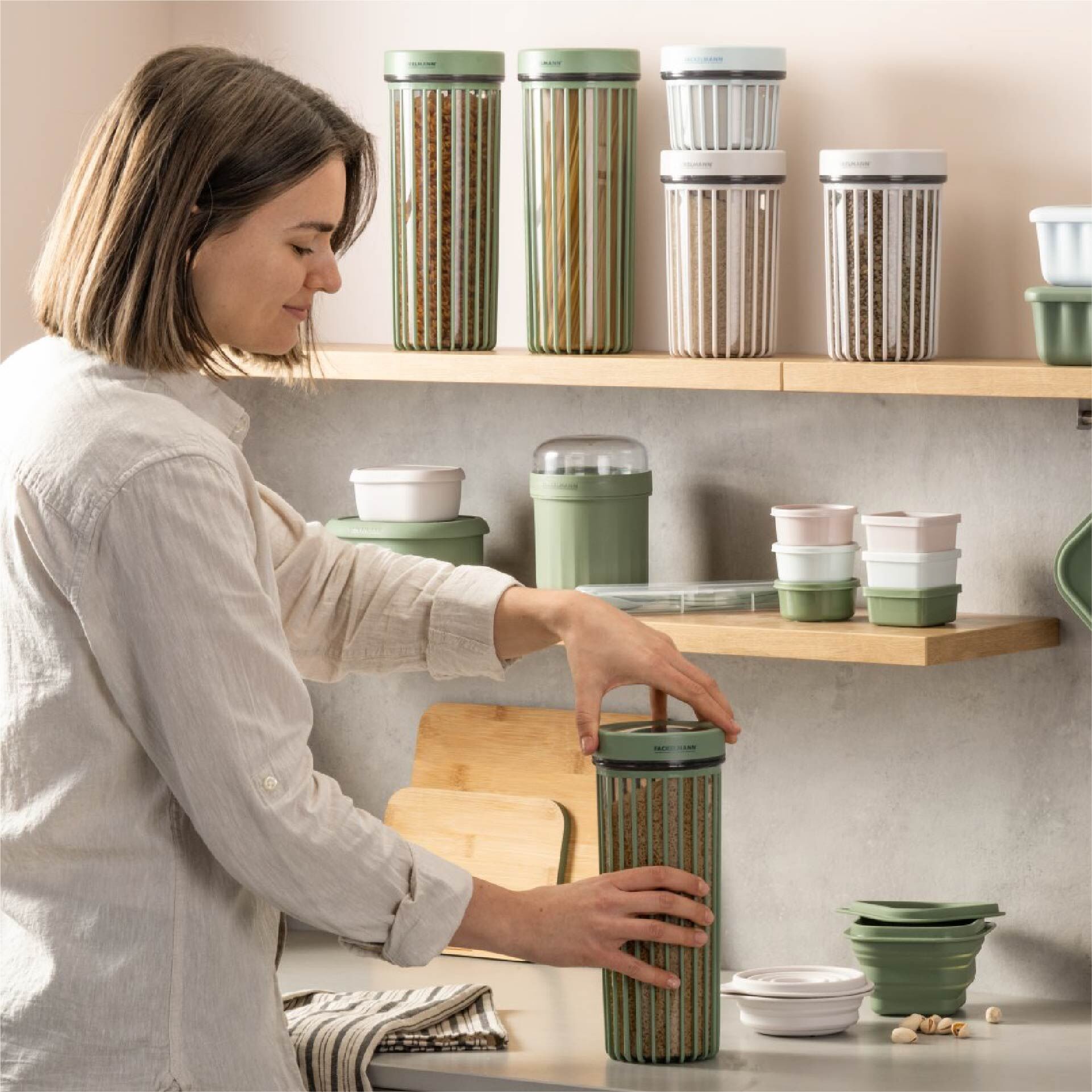 Vorratsdose Be The Move, gerillt, 1,7L, hellgrün