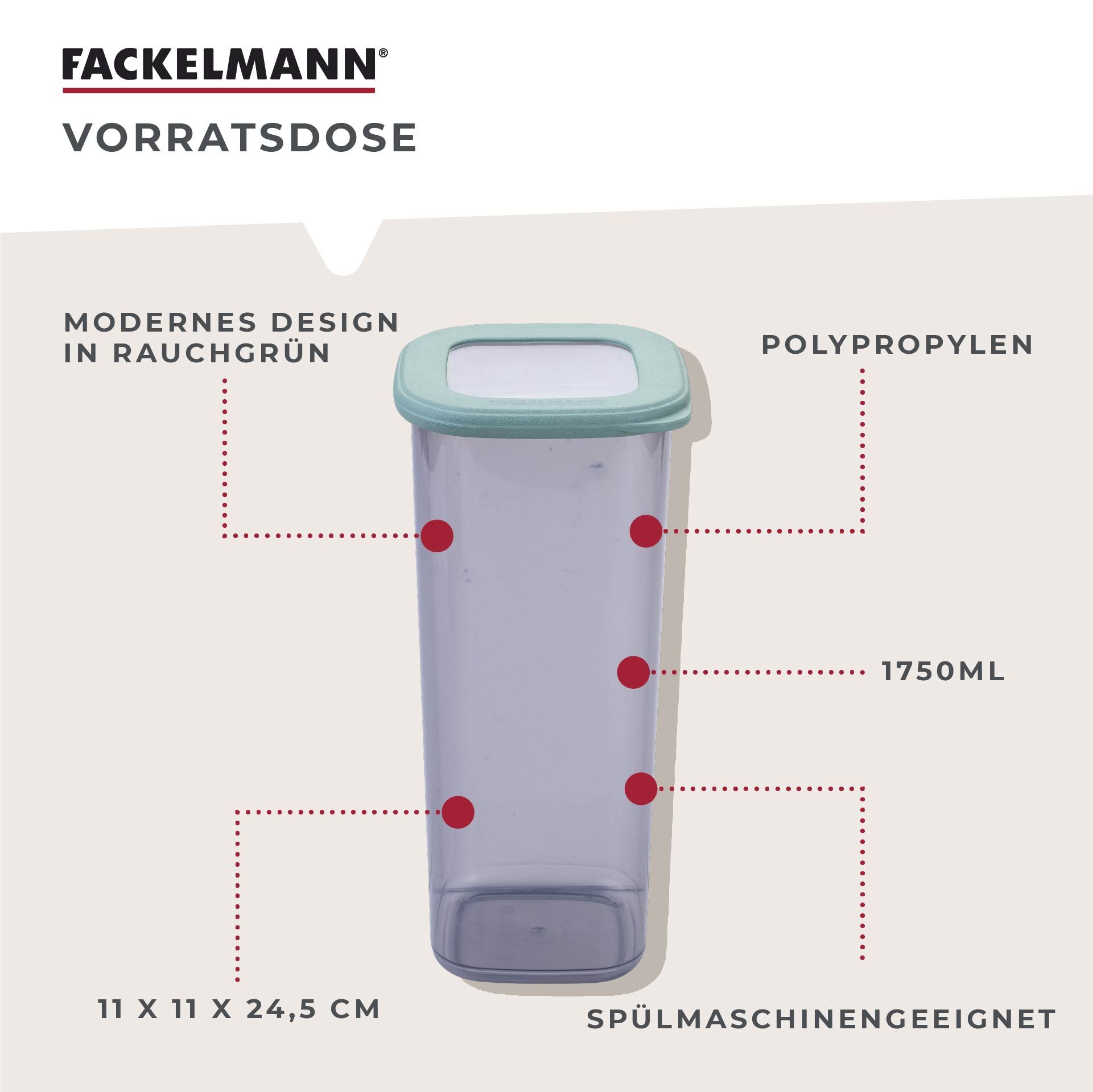 Vorratsdose Be The Move, eckig, 1,75L