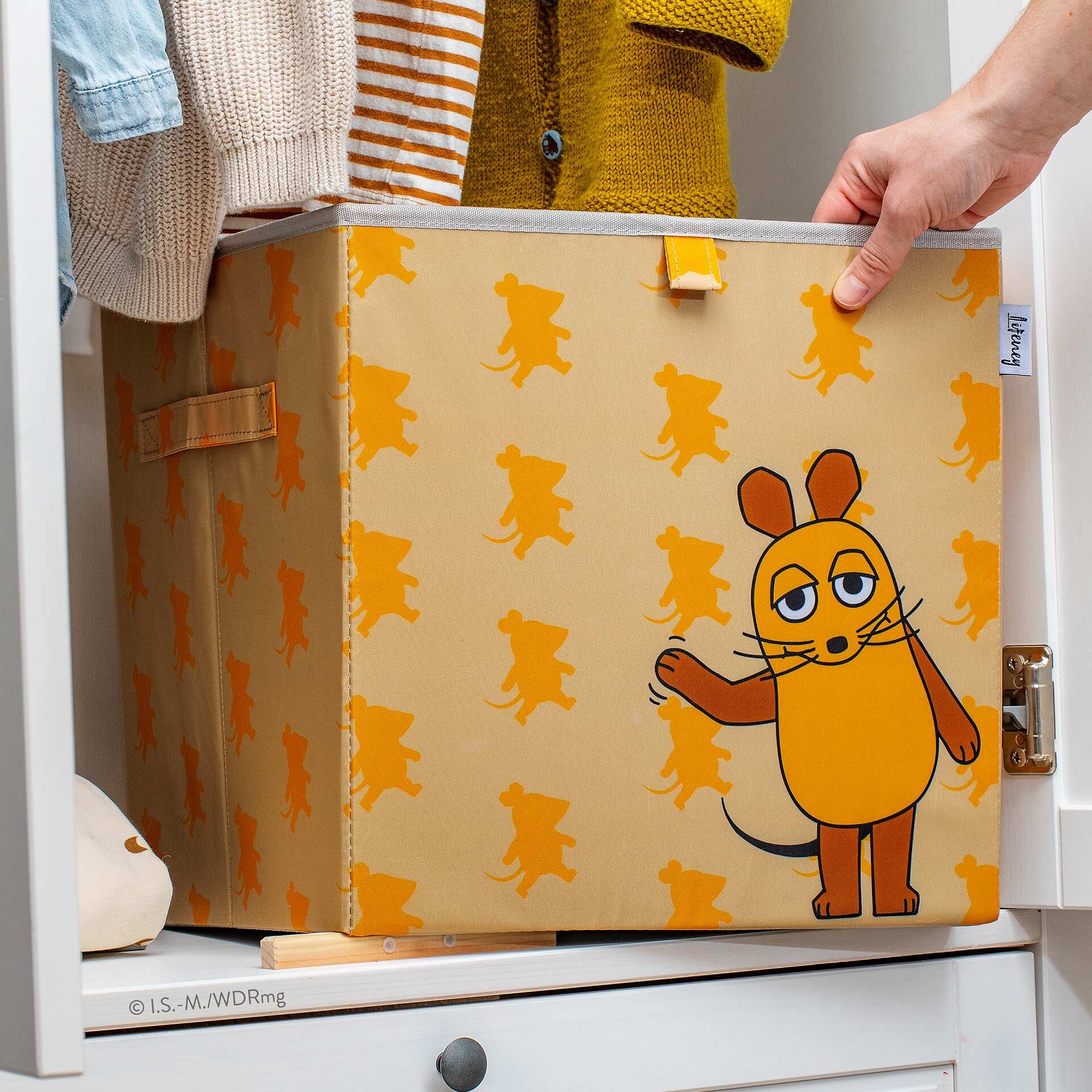 Aufbewahrungsox DieMaus winkend, apricot