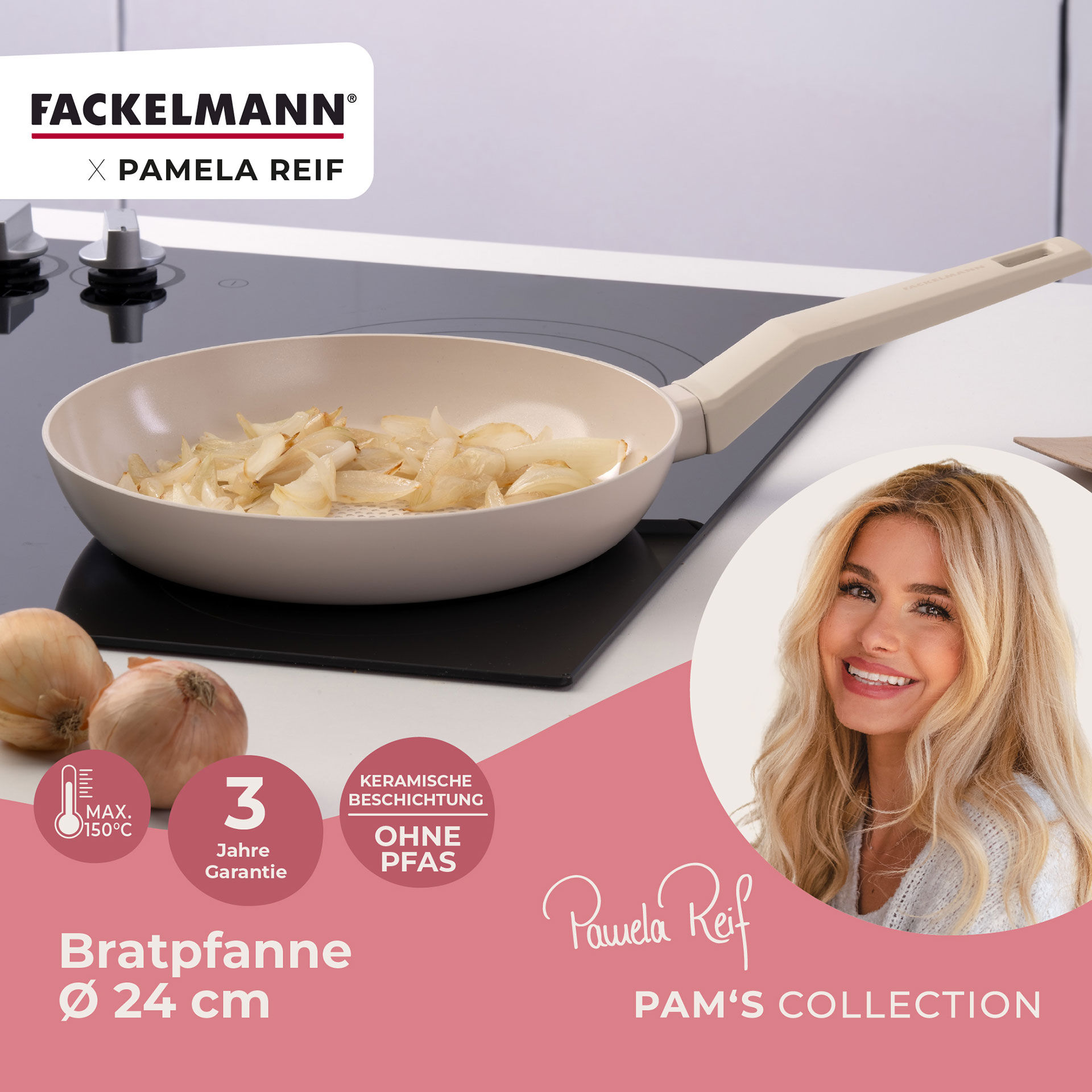 Pamela Reif Bratpfanne Ø24cm, Keramik, Wabenboden