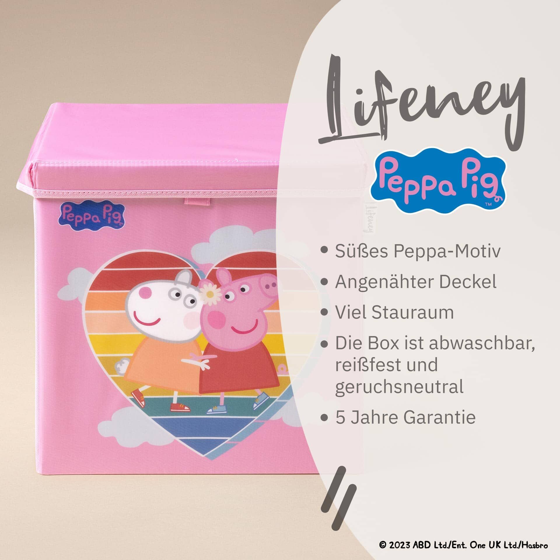 Aufbewahrungsbox Peppa Pig Freundschaft mit Deckel, 33x33x33cm 833666