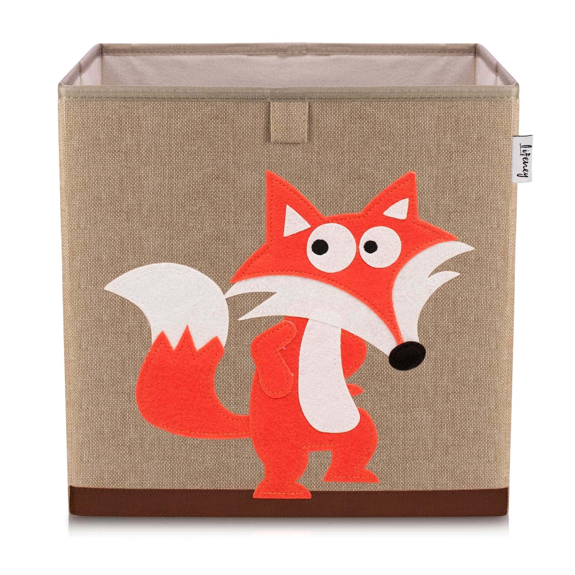 Aufbewahrungsbox Fuchs, braun, 33x33x33cm