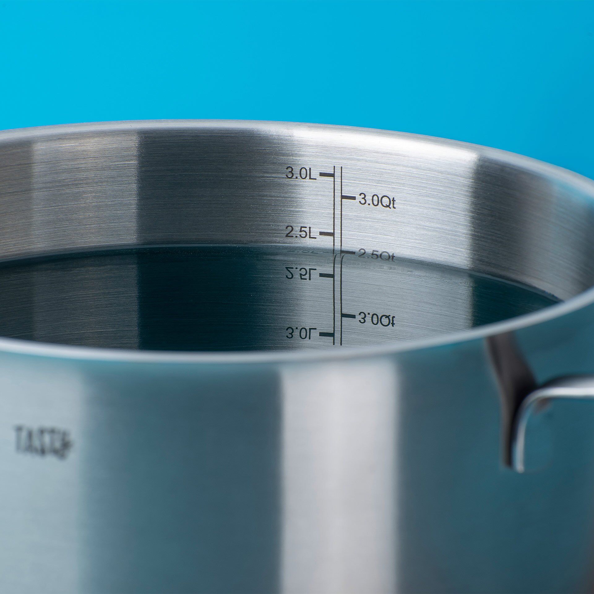 Kochtopf mit blauem Glasdeckel, Ø20cm, Edelstahl