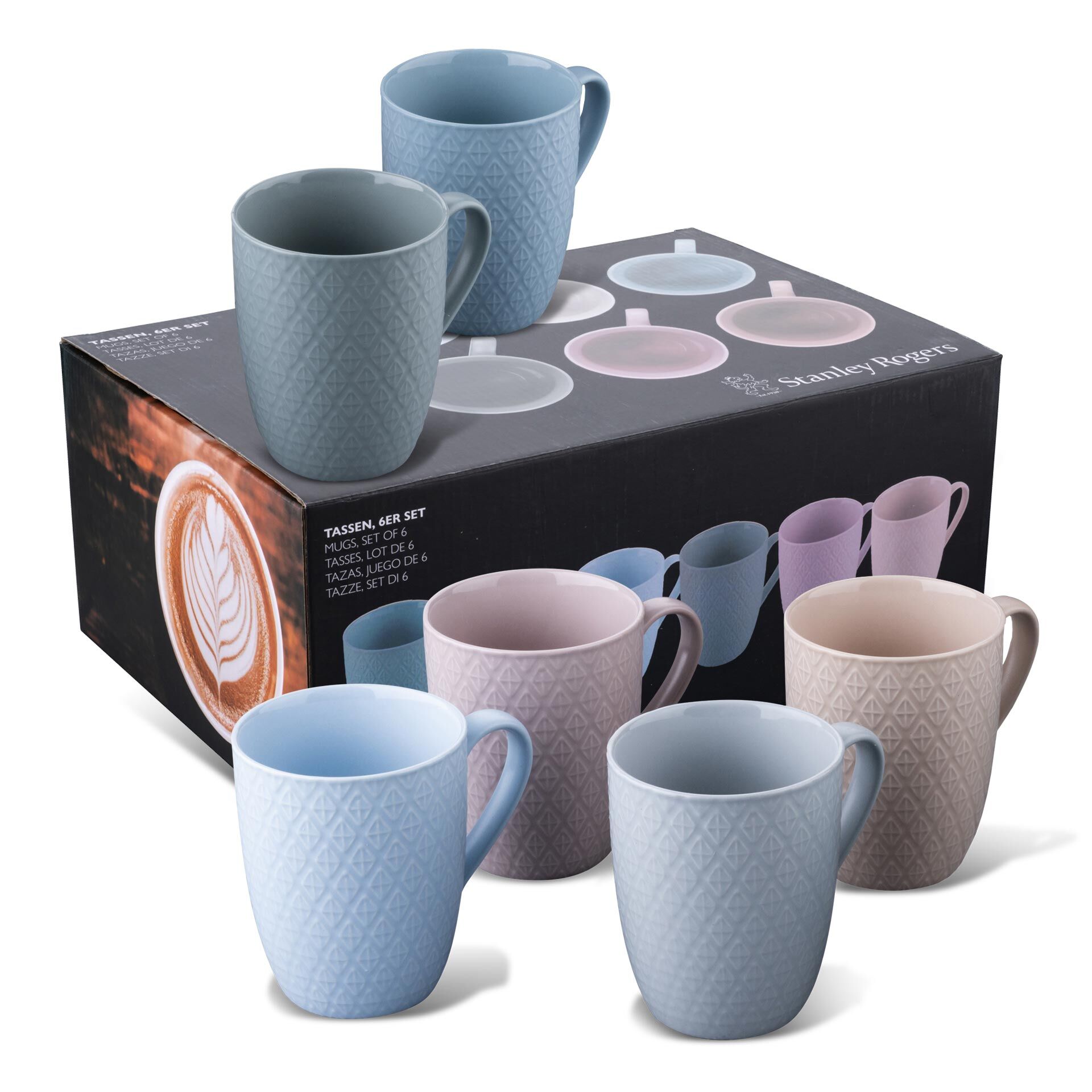 Tassen bunt, 340ml, 6er Set