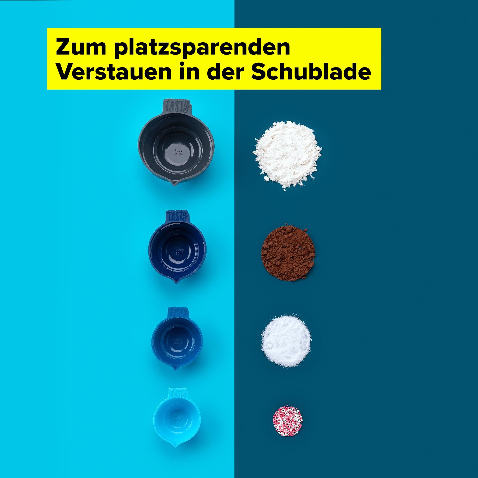 Messbecher faltbar, 4-teilig, Silikon