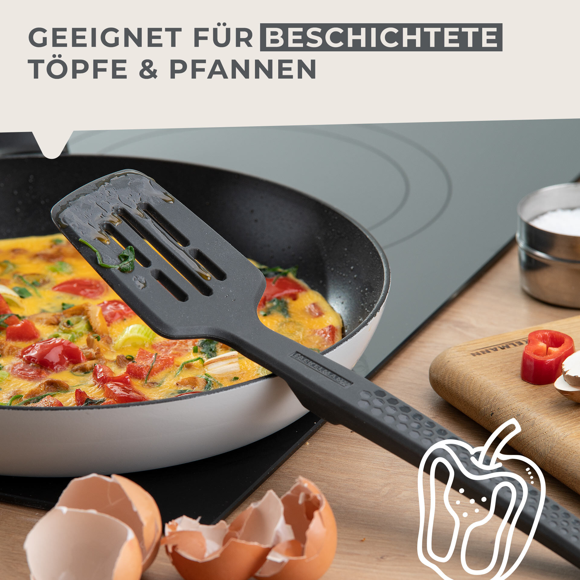 Pfannenwender mit Schlitzen Statement, Silikon