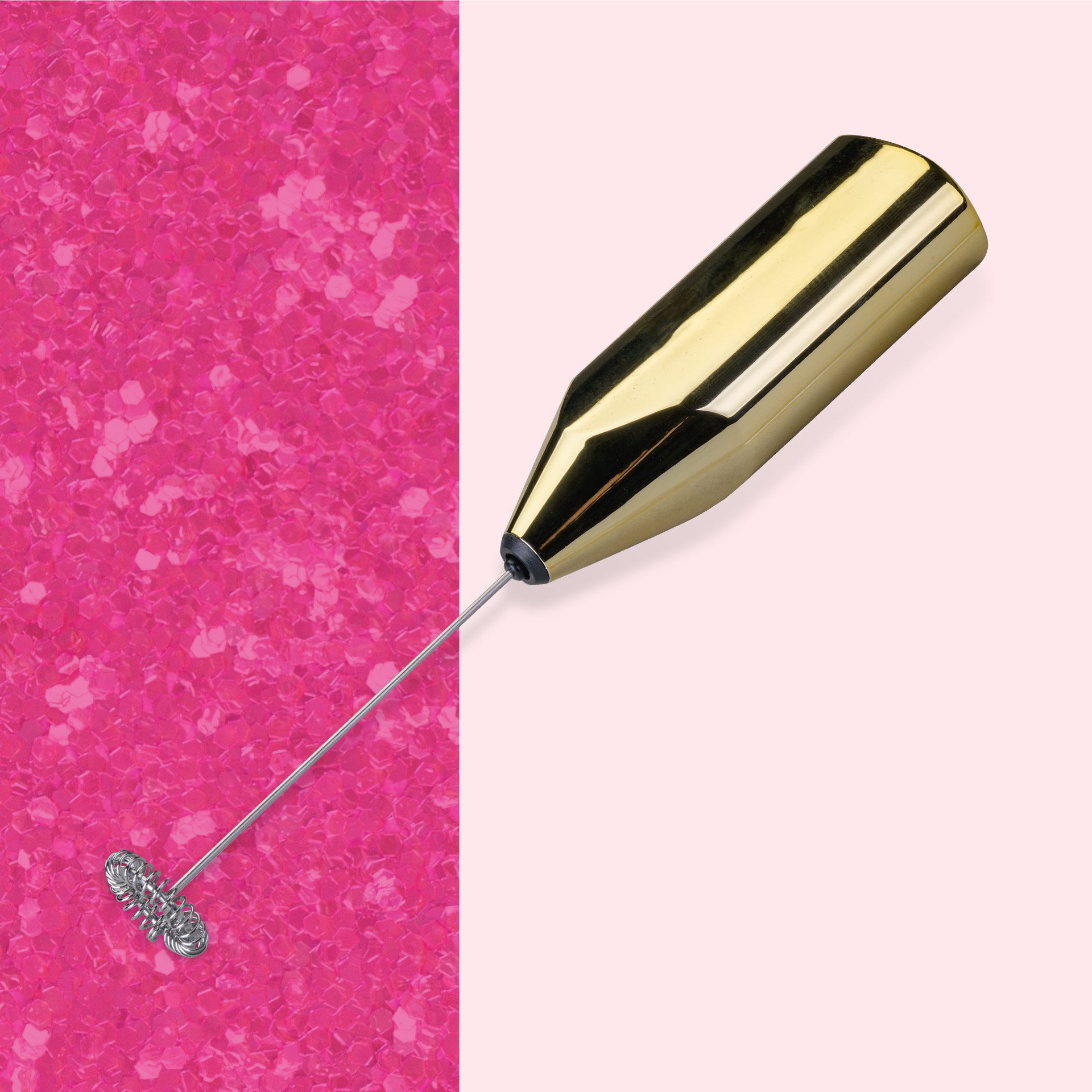 Milchaufschäumer Gold mit Batterie