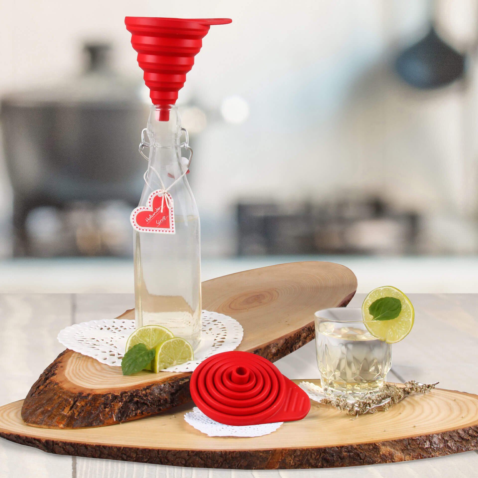 Trichter Flexxibel Love, präzise Öffnung, Silikon