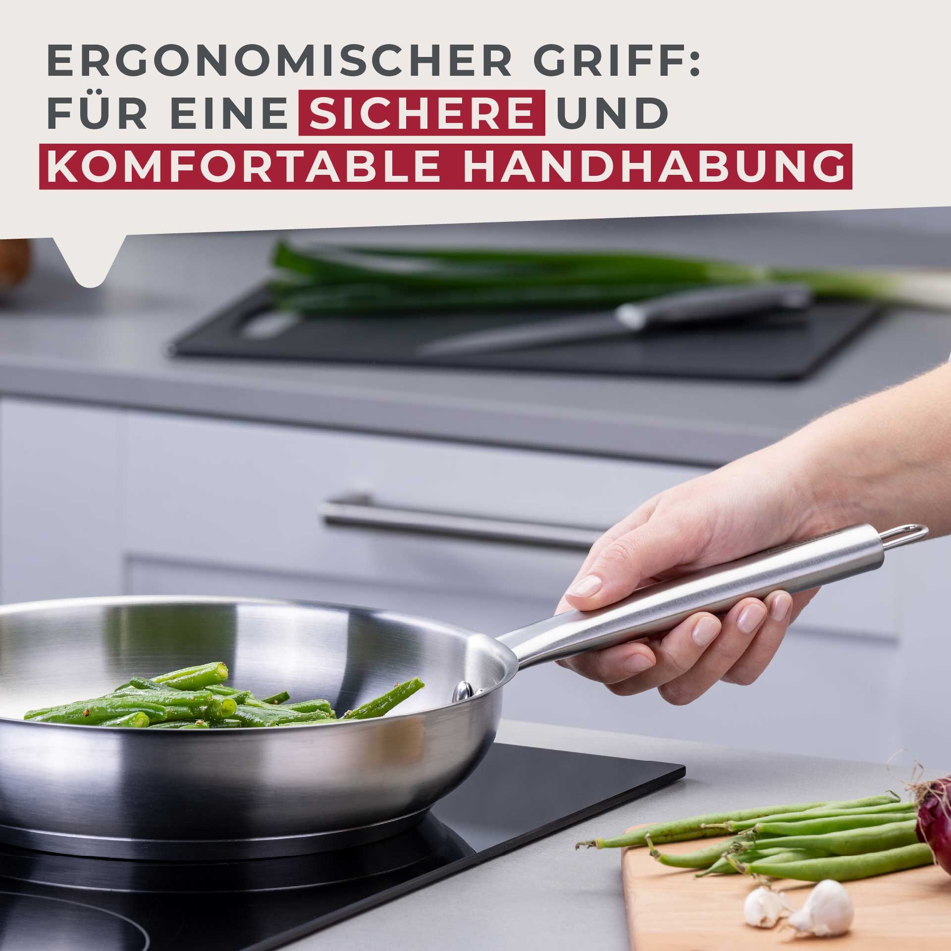 Bratpfanne Ovalgriff, Ø24cm, Edelstahl