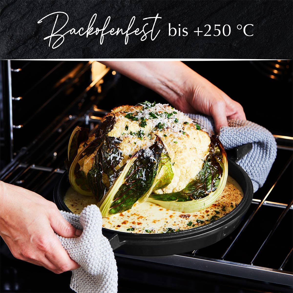 Cocotte mit Grilldeckel, 28cm, Gusseisen, schwarz Cocotte mit Grilldeckel, 28cm, Gusseisen, schwarz
