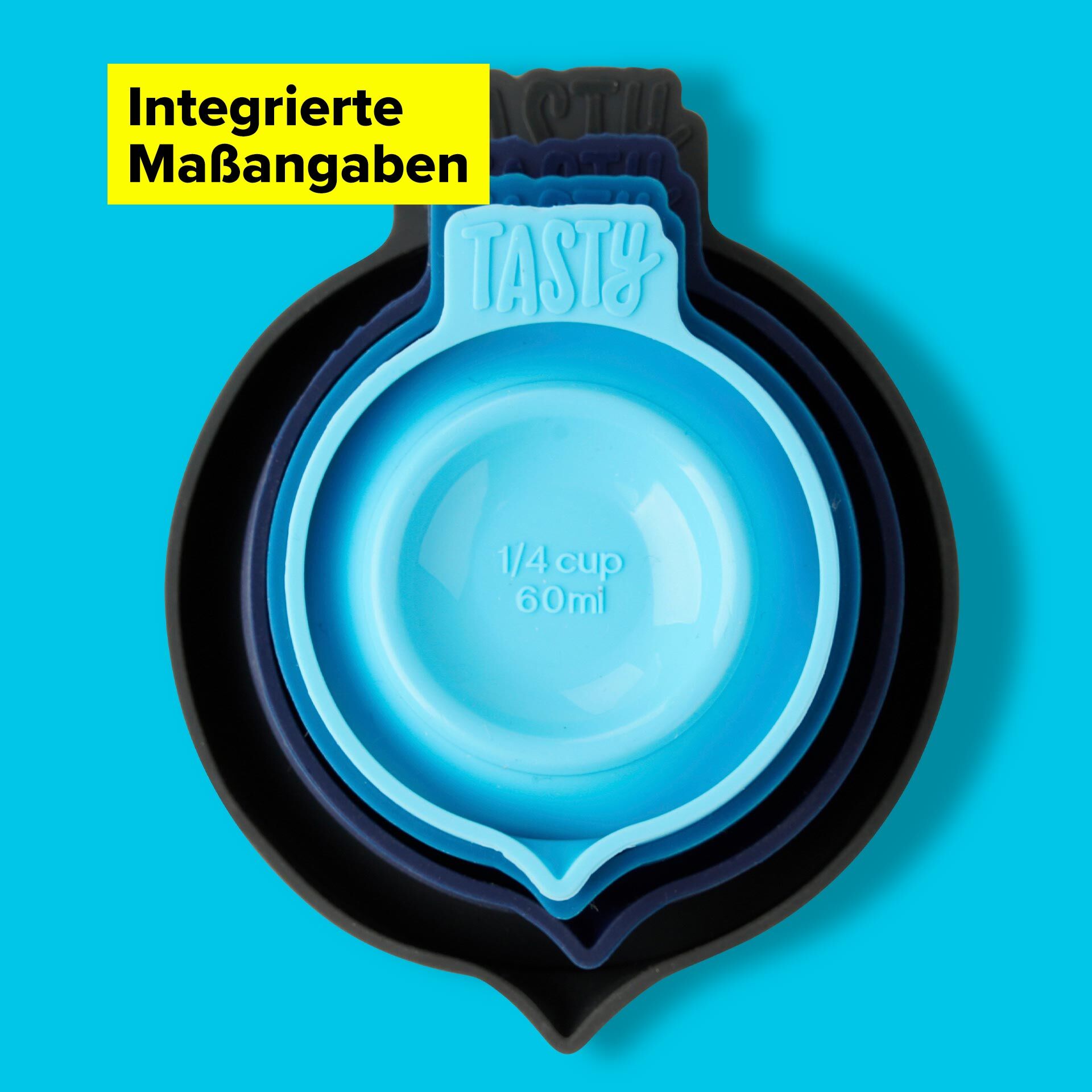 Messbecher faltbar, 4-teilig, Silikon