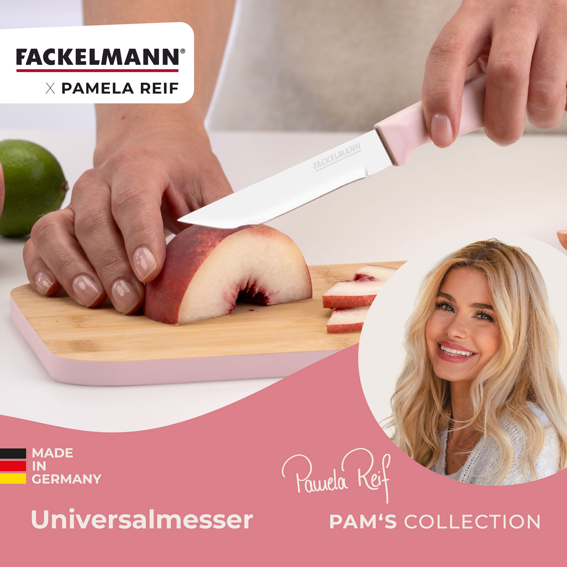 Pamela Reif Universalmesser,18,5cm Klinge, rosa