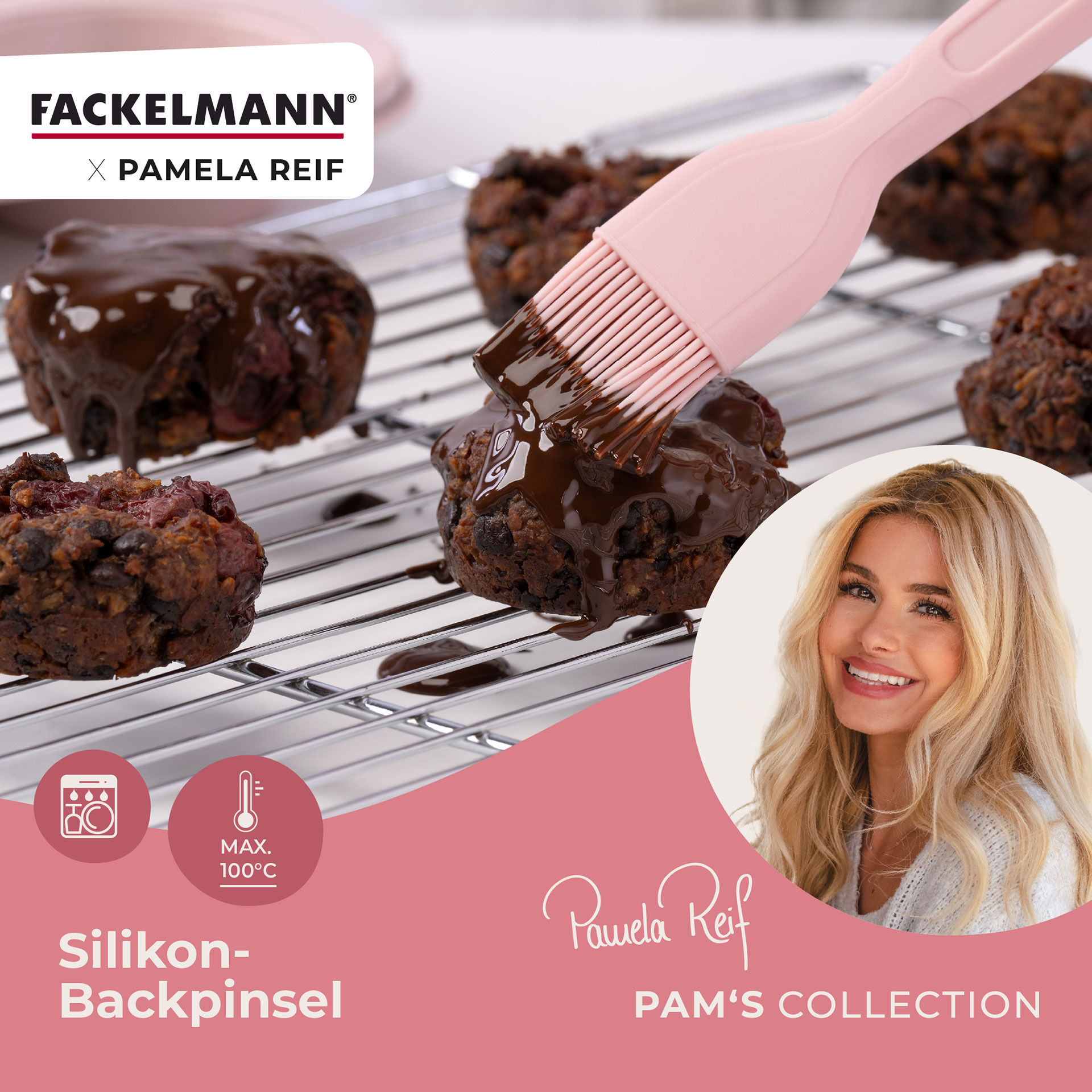 Pamela Reif Backpinsel Rosa, Silikon