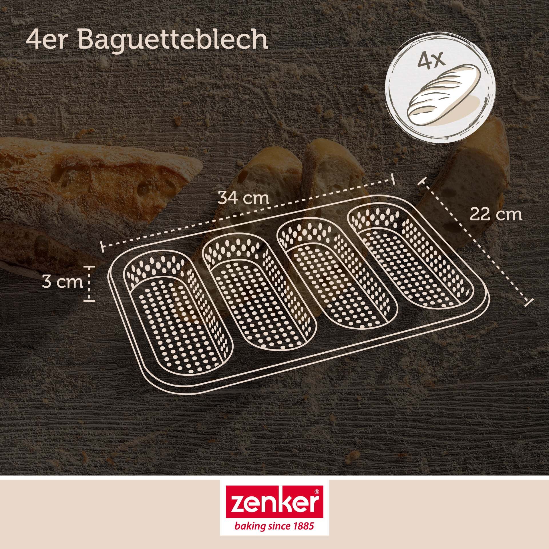 Mini-Baguetteblech Dein Brot!, 4er