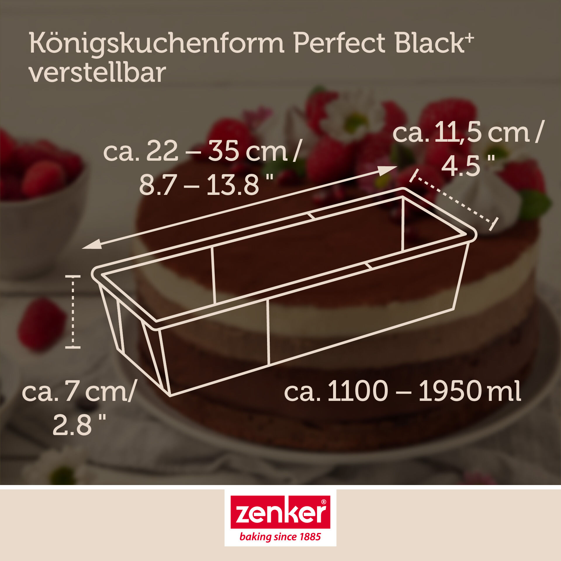 Kastenform ausziehbar Perfect Black+, 20-35cm