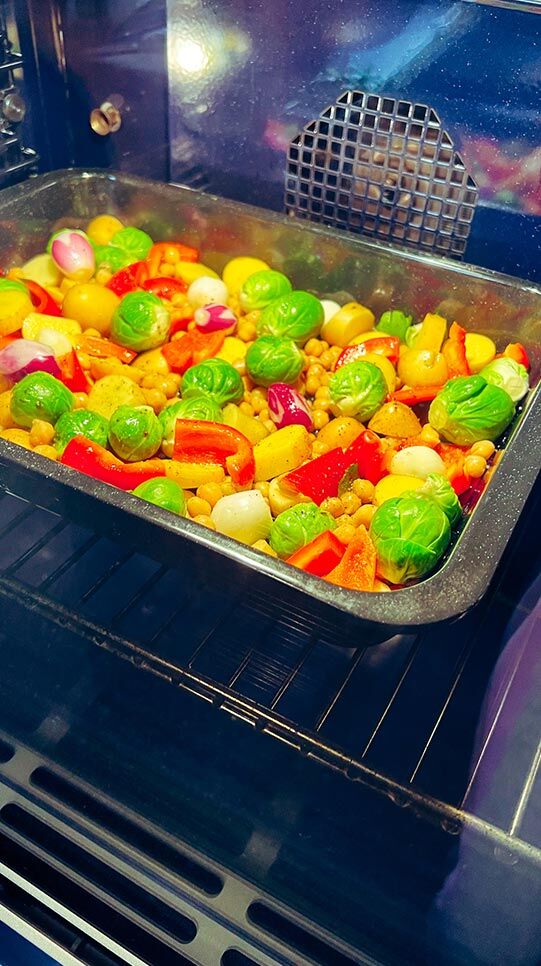 Mini-Kartoffeln, Kichererbsen & Babyspinat