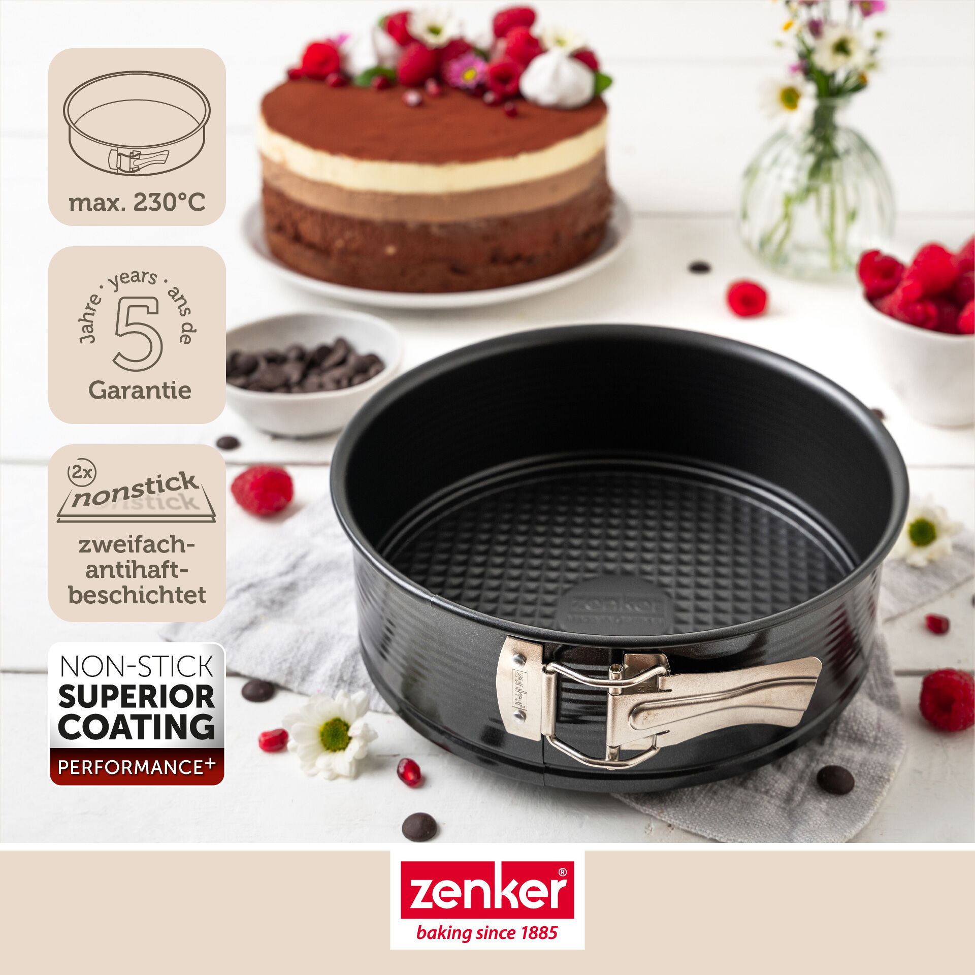 Springform mit Flachboden Perfect Black+, Ø20cm