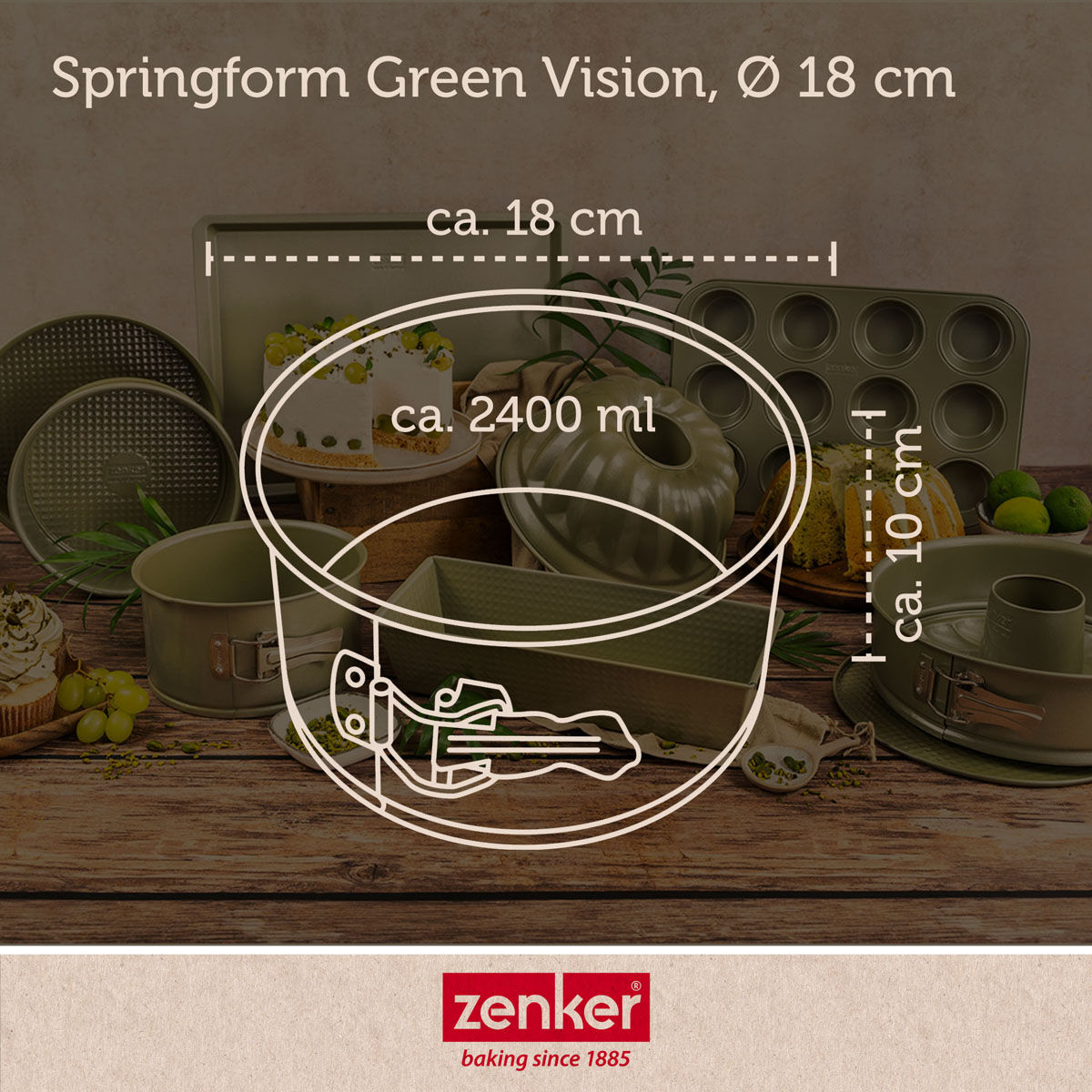 Springform mit hohem Rand Green Vision, Ø18cm
