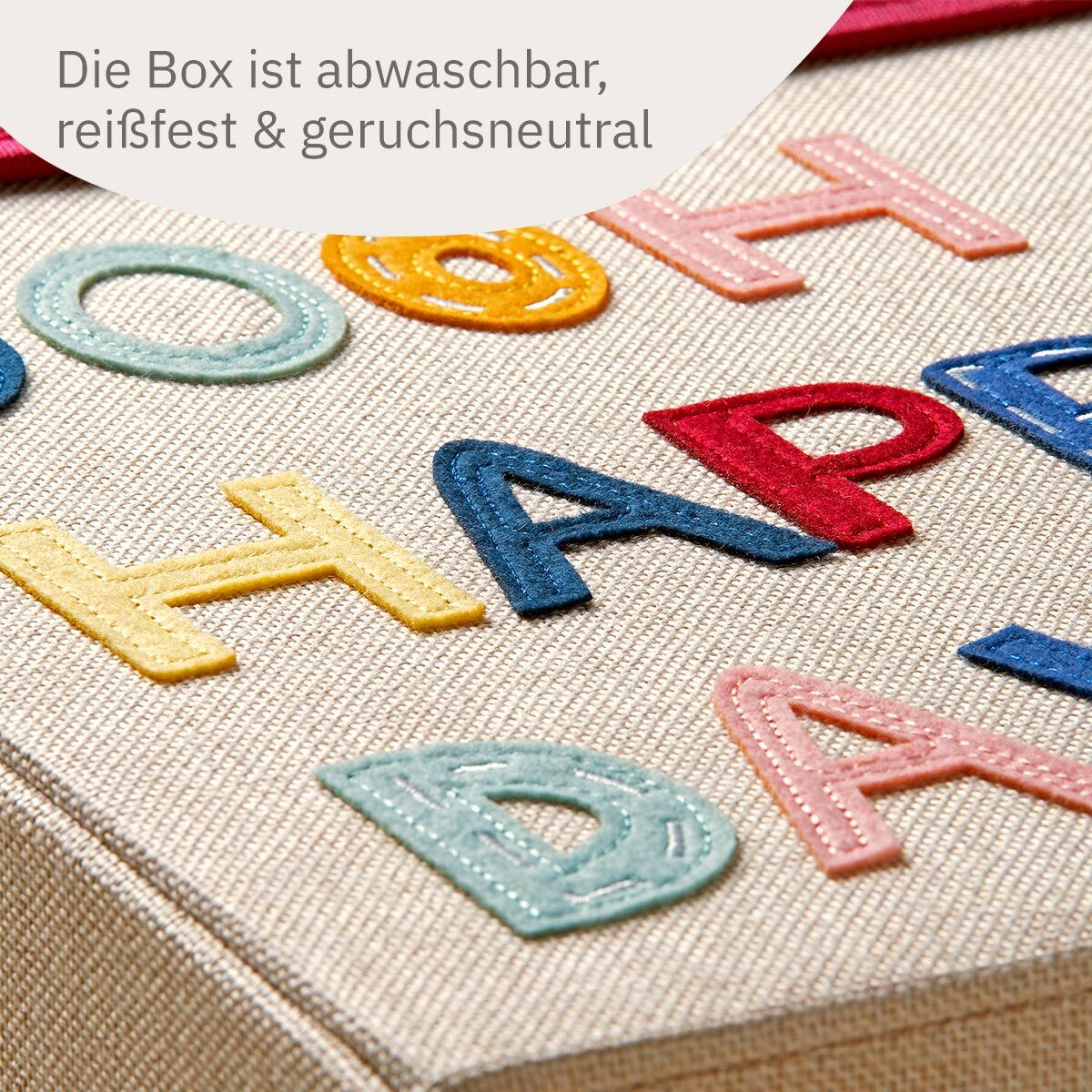 Aufbewahrungsbox mit Deckel Happy Day, 33x33x33cm