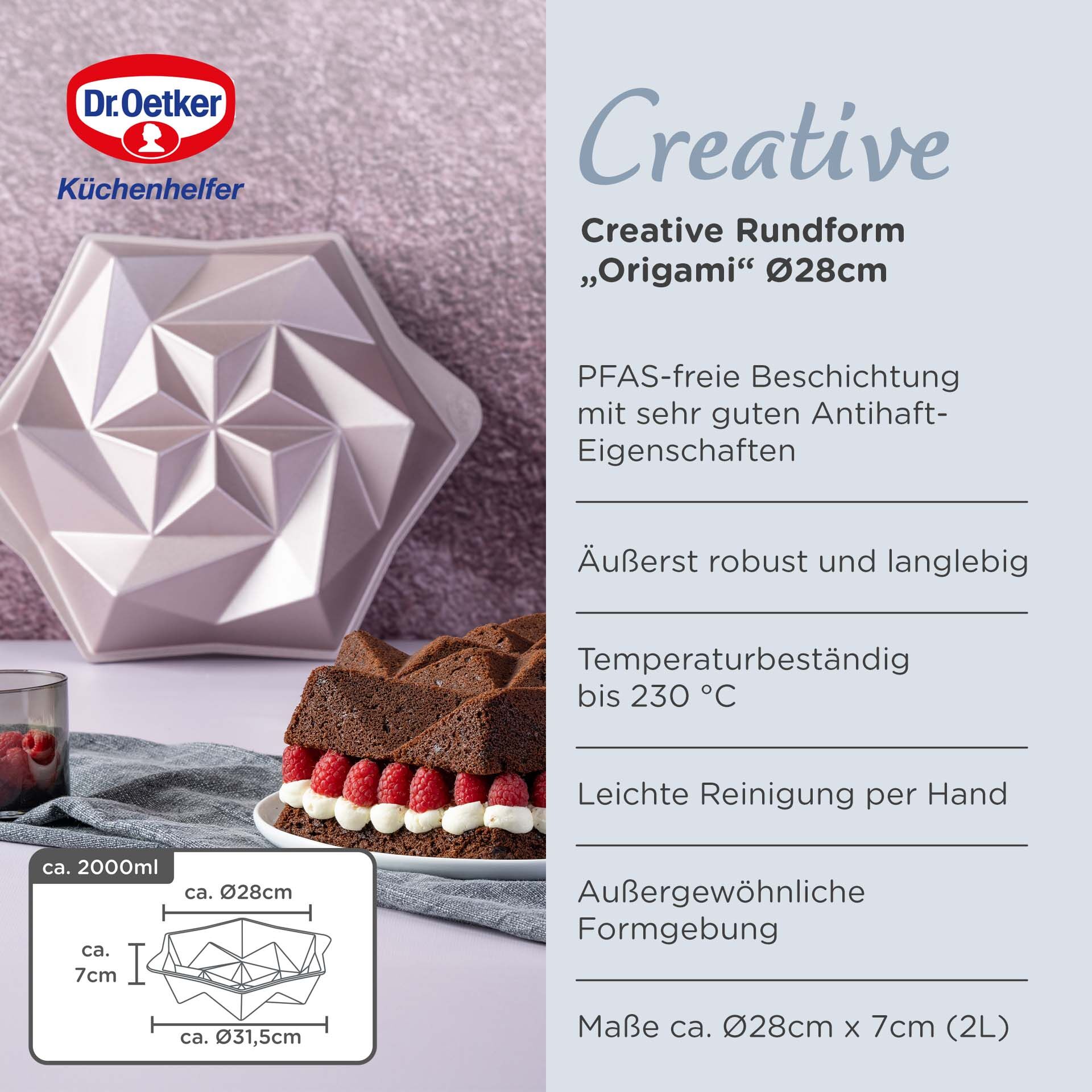 Kreativbackform Creative Origami, Ø24cm