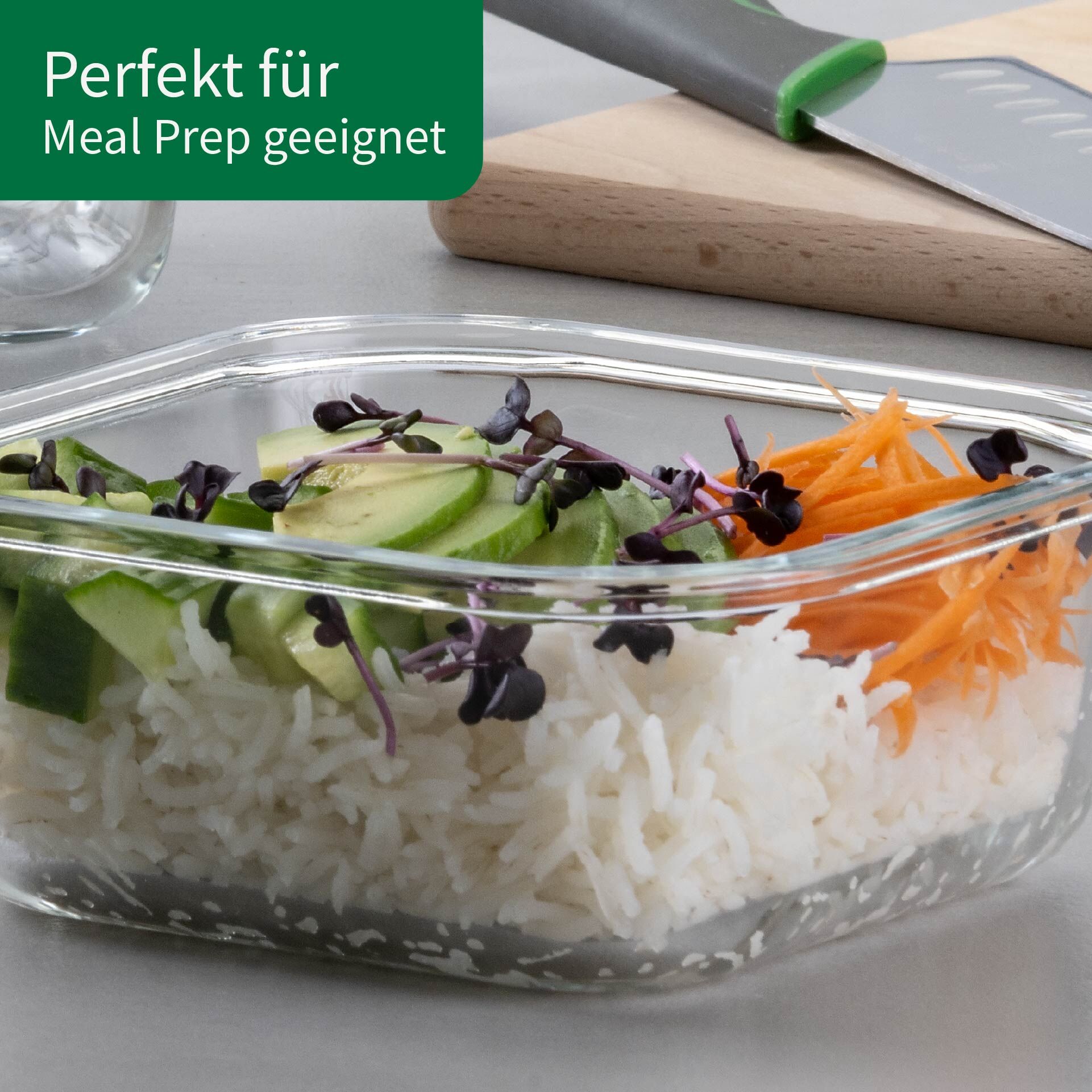 Vorratsdose Glas, eckig, 800ml