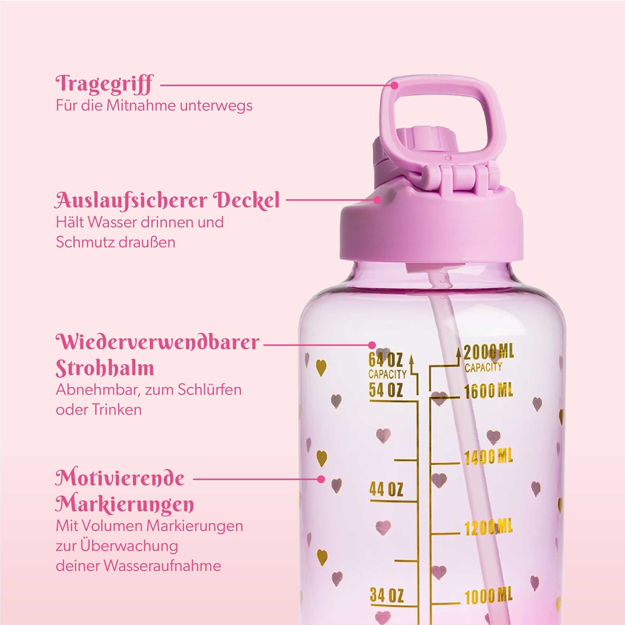 Motivations-Trinkflasche Lila, 2L