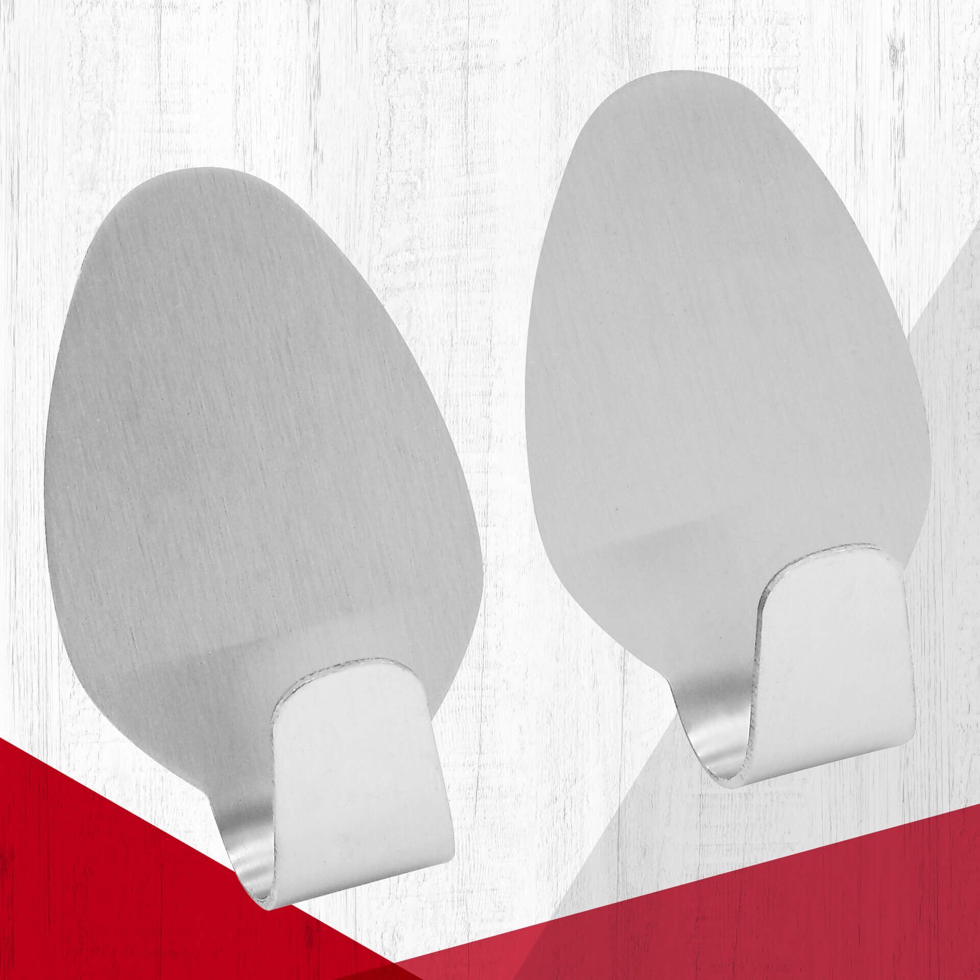 Klebehaken, oval, 2 Stück