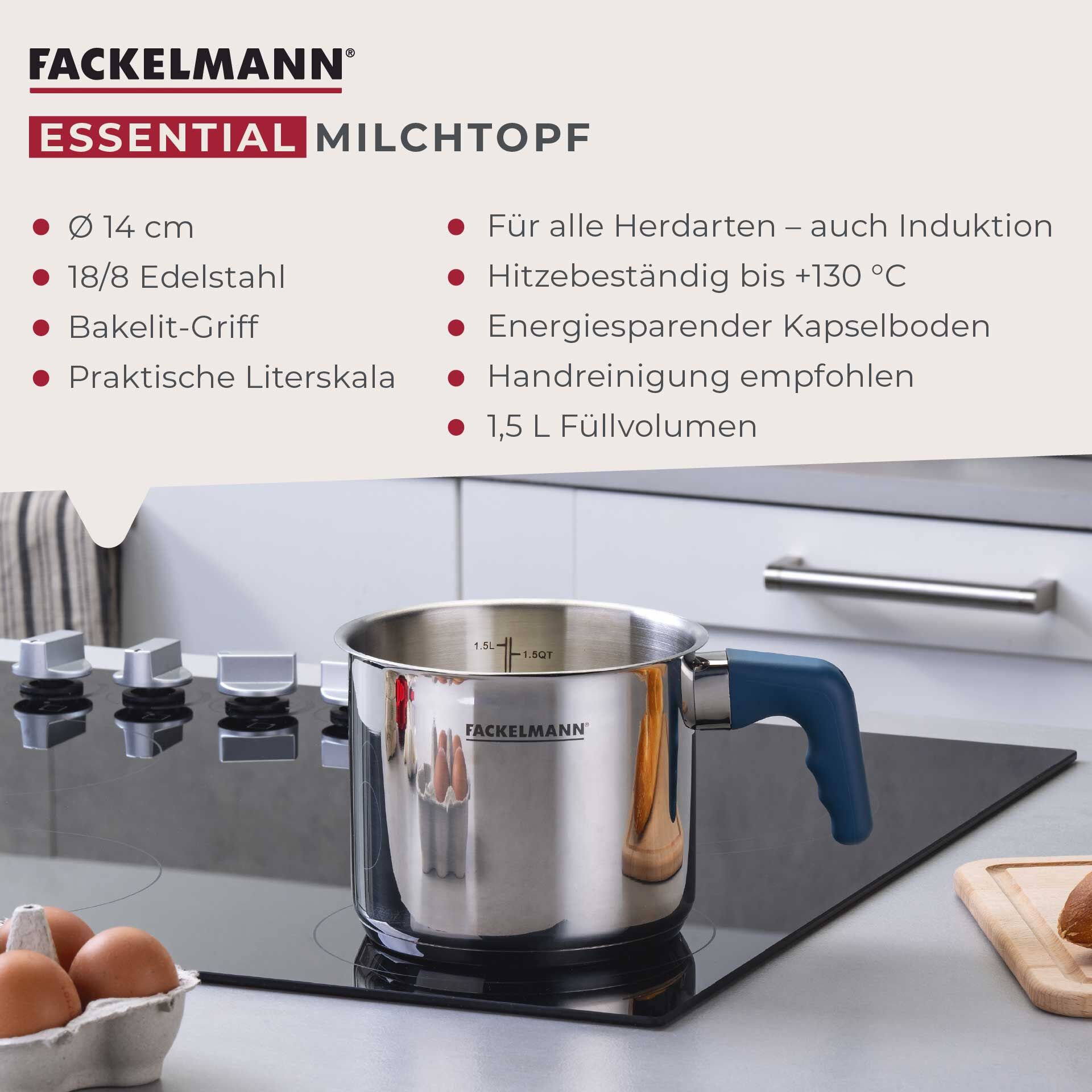 Milchtopf Essential , Ø14cm, blau