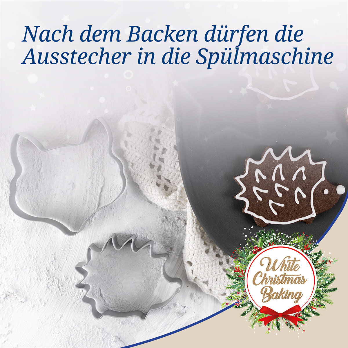 Ausstecher Igel und Fuchs White Christmas Baking, 2-teilig