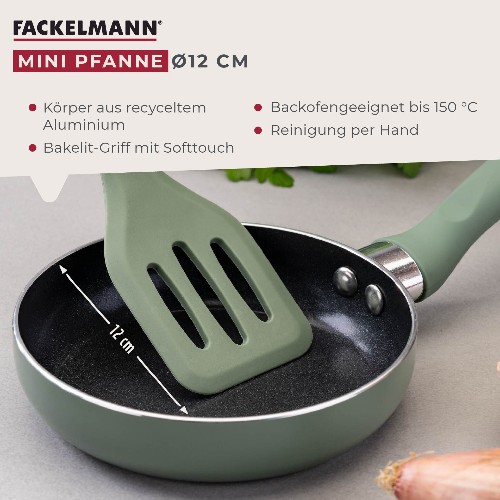Pfanne Mini Cooking, grün, Ø12cm
