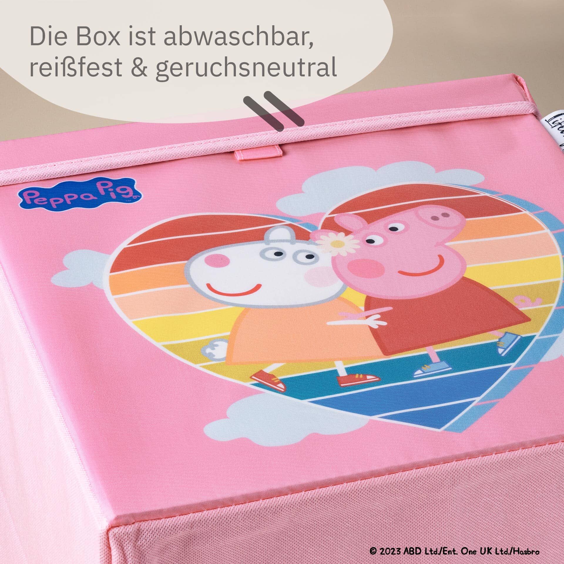 Aufbewahrungsbox Peppa Pig Freundschaft mit Deckel, 33x33x33cm 833666