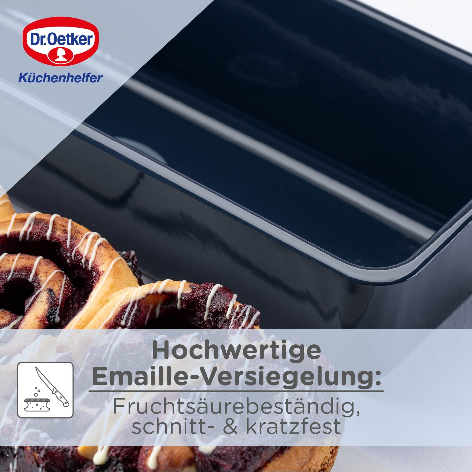 Brotbackform Back-Liebe Emaille, 35x12x8,5cm