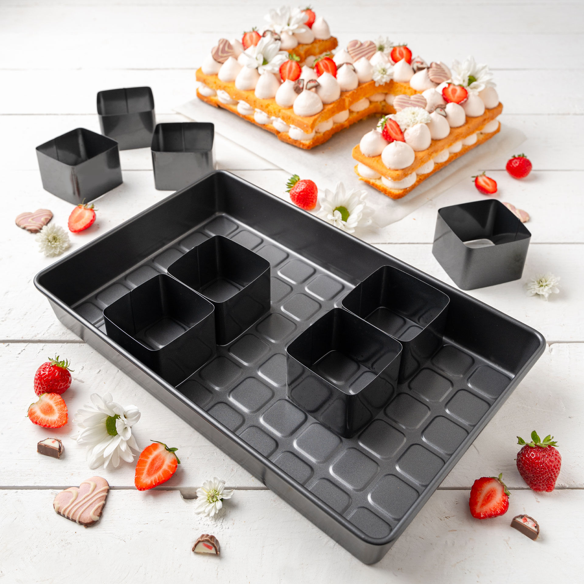 Buchstaben- & Zahlen-Kuchenform-Set, 9-teilig