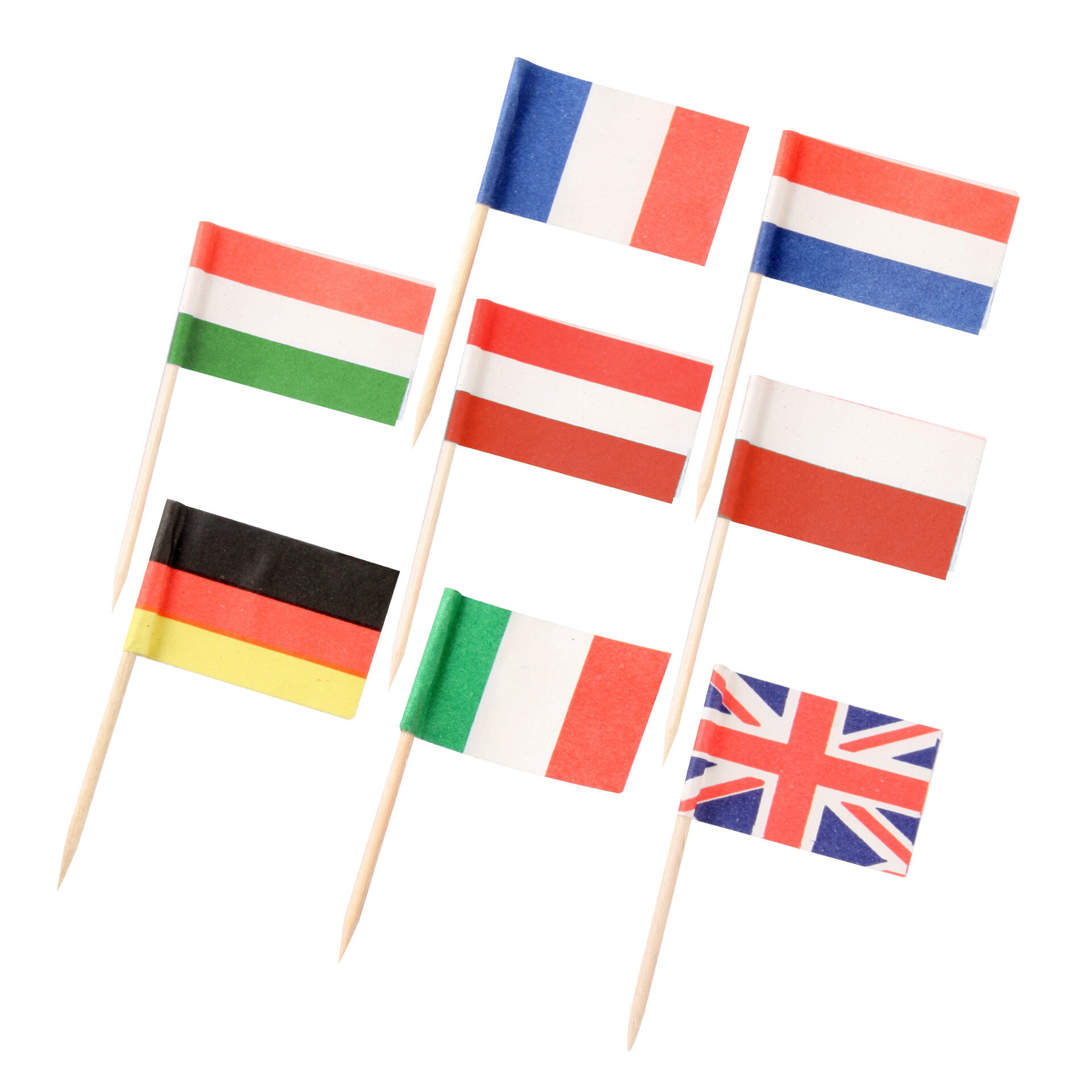 Fahnenpicker, 7cm, 50 Stk, FSC™-zertifiziertes Birkenholz