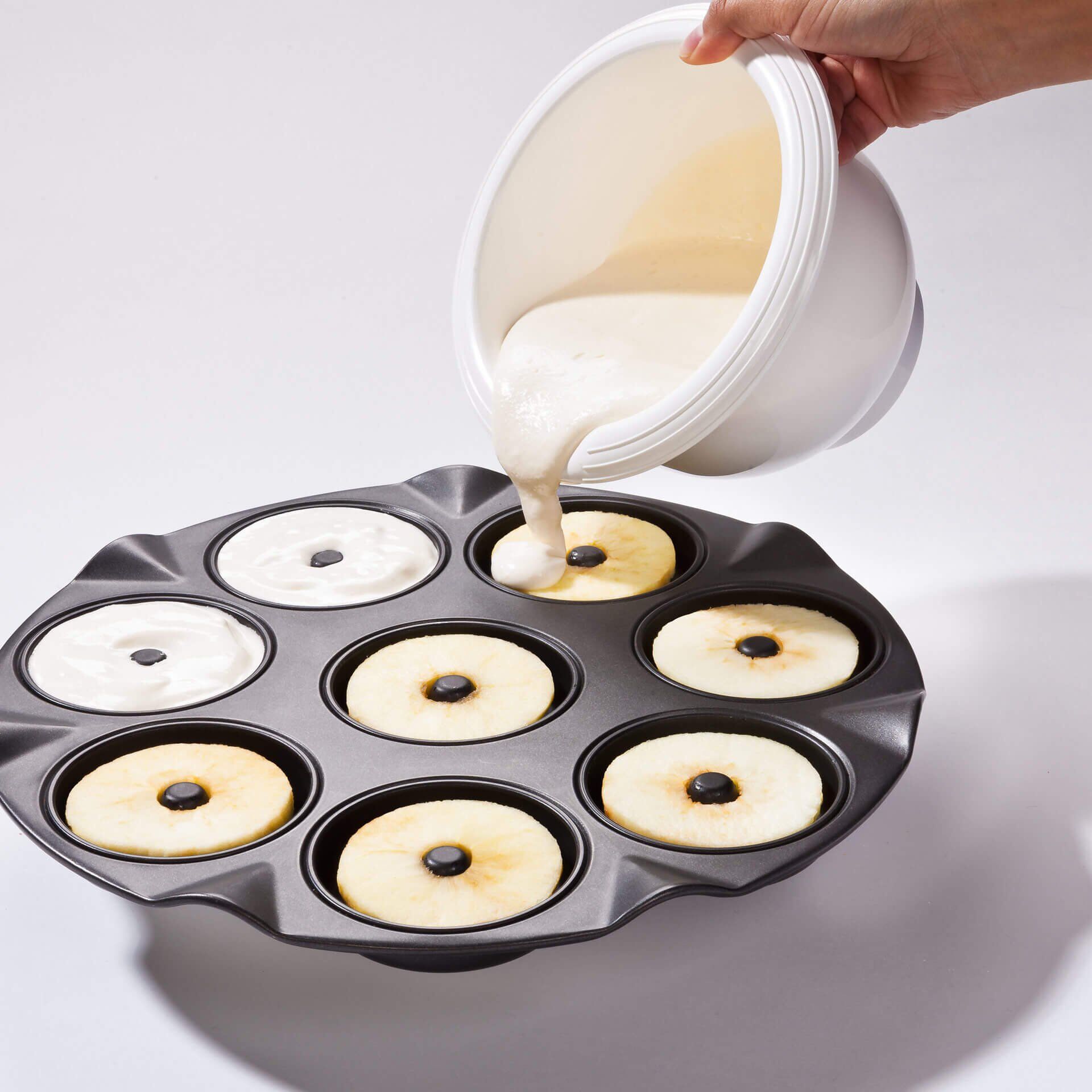 Apfelküchle Backblech Black Metallic, 8er