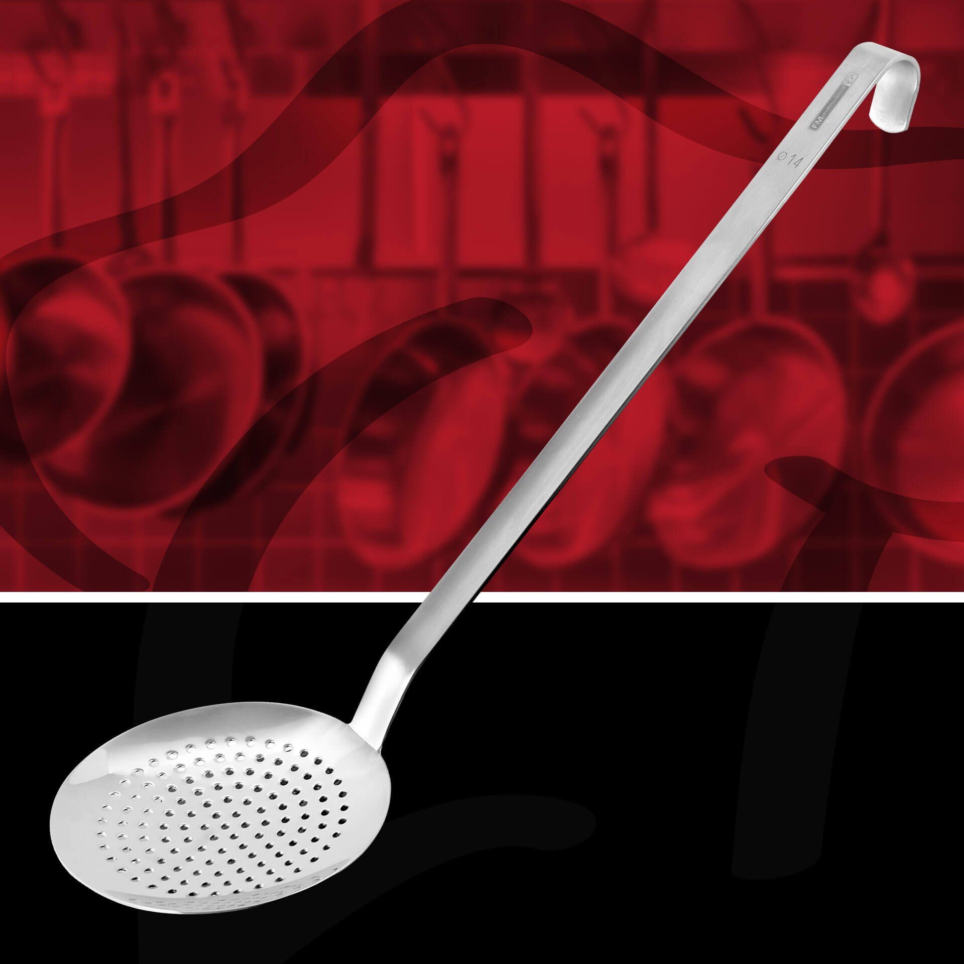 Profi-Abseihlöffel, 50cm, Edelstahl